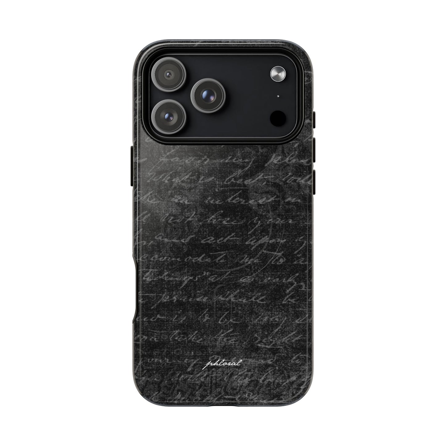 exoletus Magsafe case rear view highlighting embossed black script