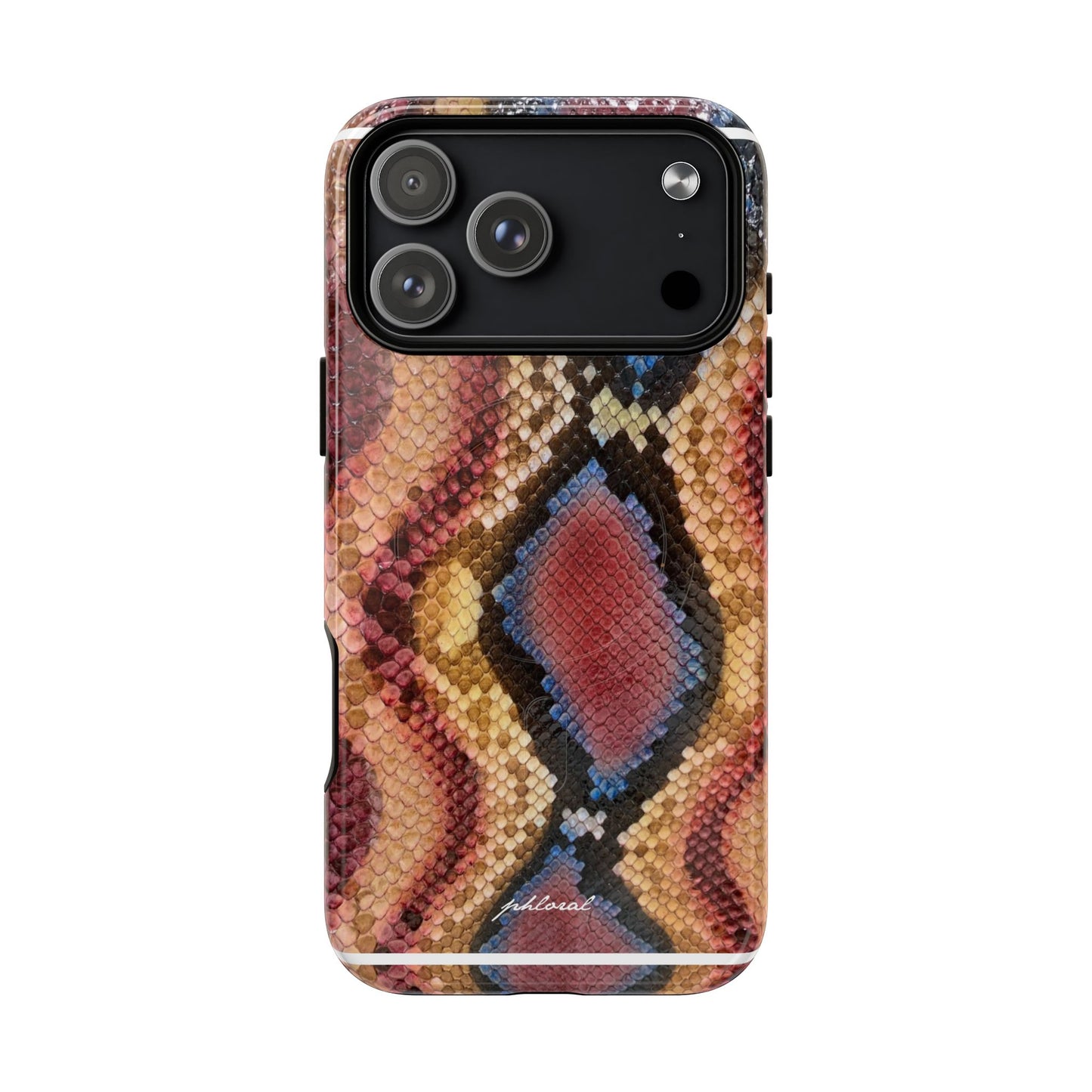 Phone leaning with Colourful Amber attached