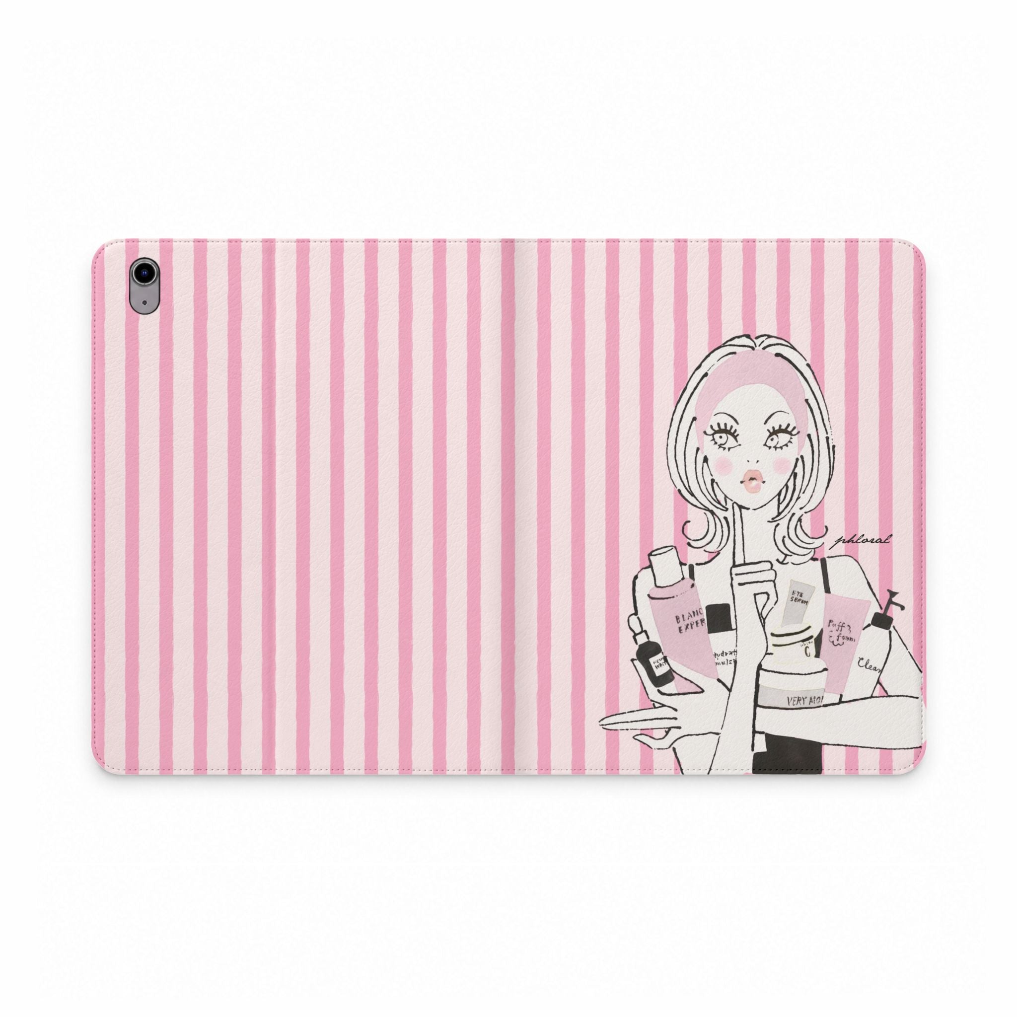 Striped Tablet Folio Case — Retro Earthtone Stripes