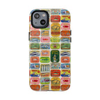 Retro Pantry Magsafe iPhone case with coffee cup on table