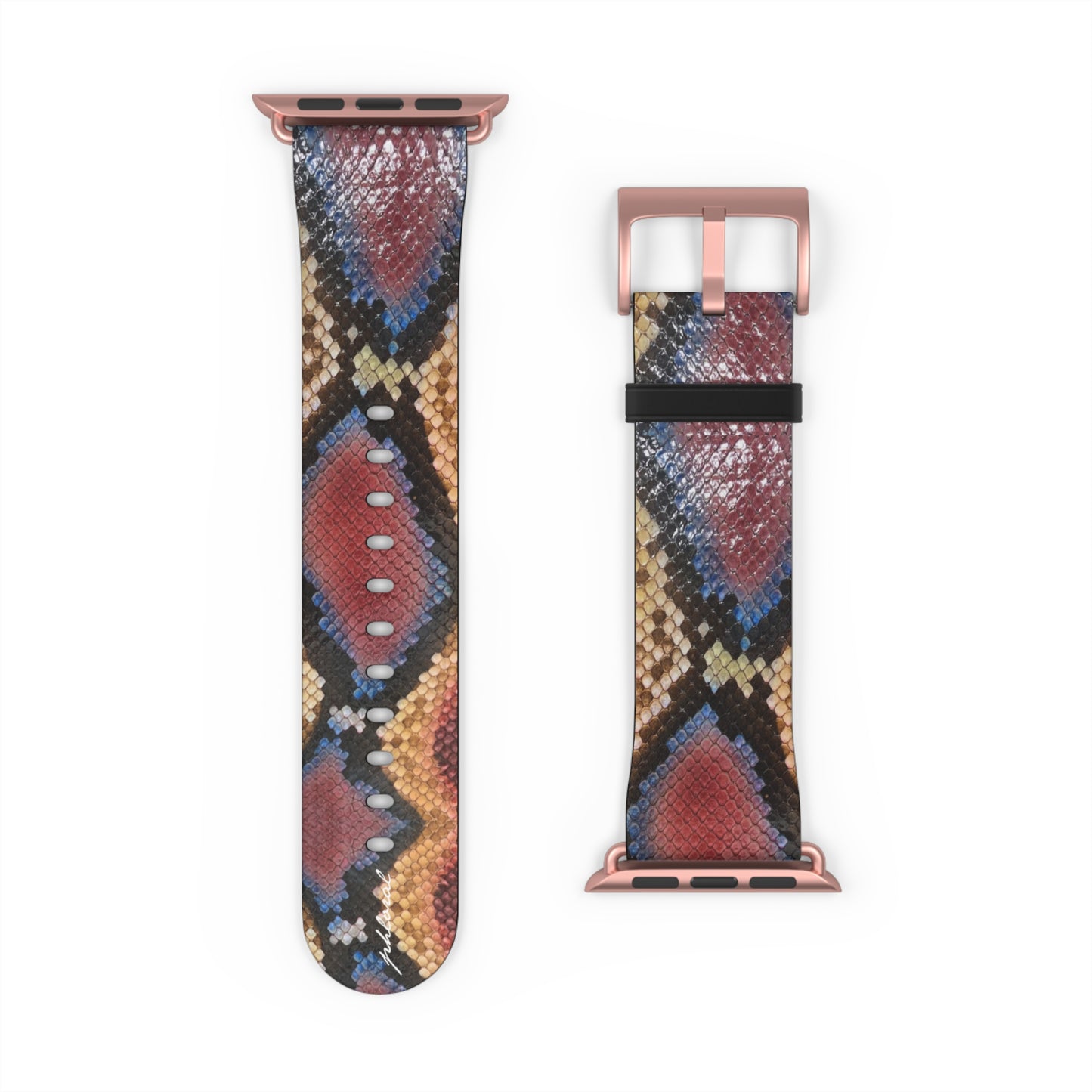 Sahara Serpent Apple Watch band blackened gold deployant clasp detail