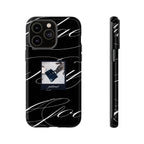 Tempted by Luxury protective dual-layer black marble phone case side profile