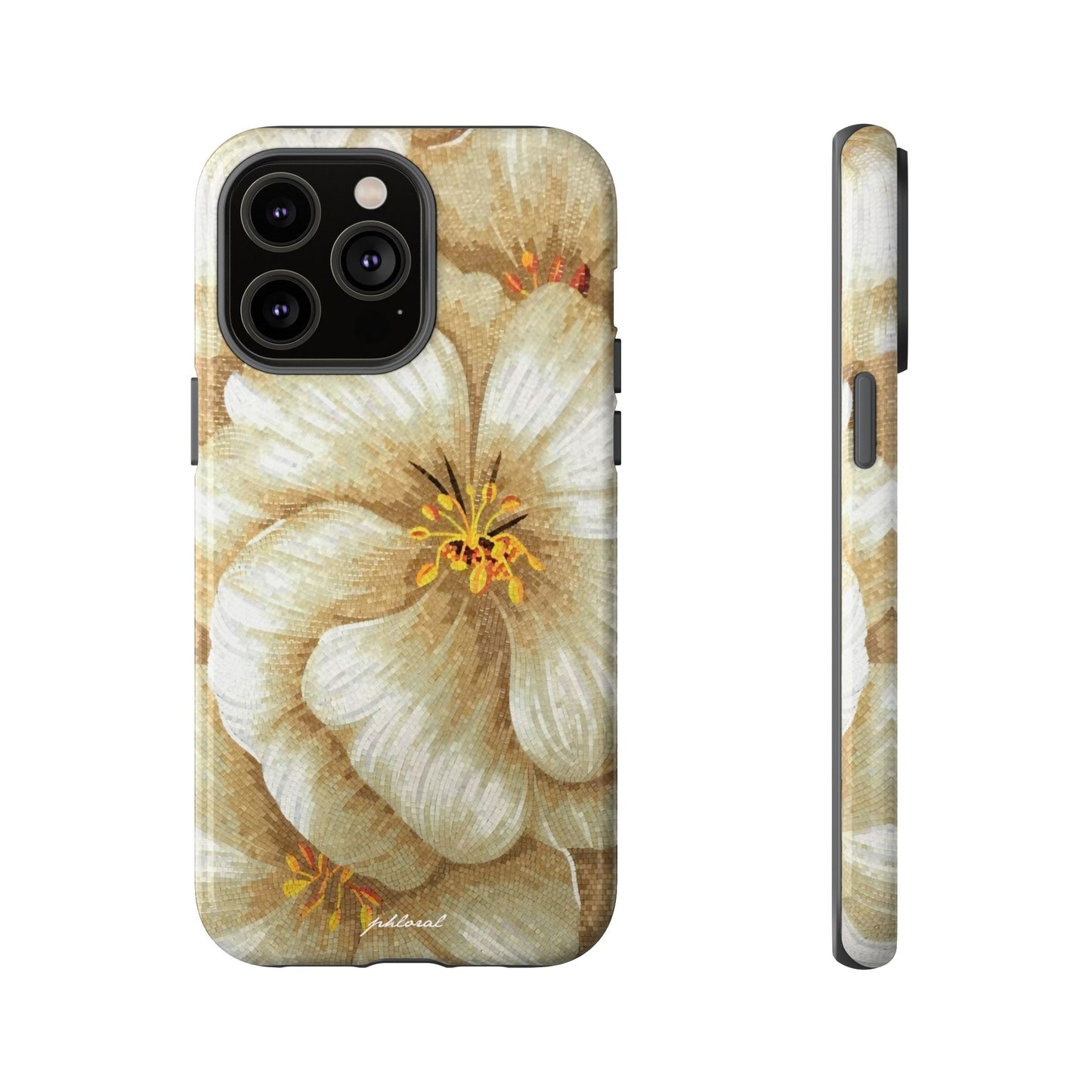 Golden Bloom phone case midnight resin with bursting gold depth