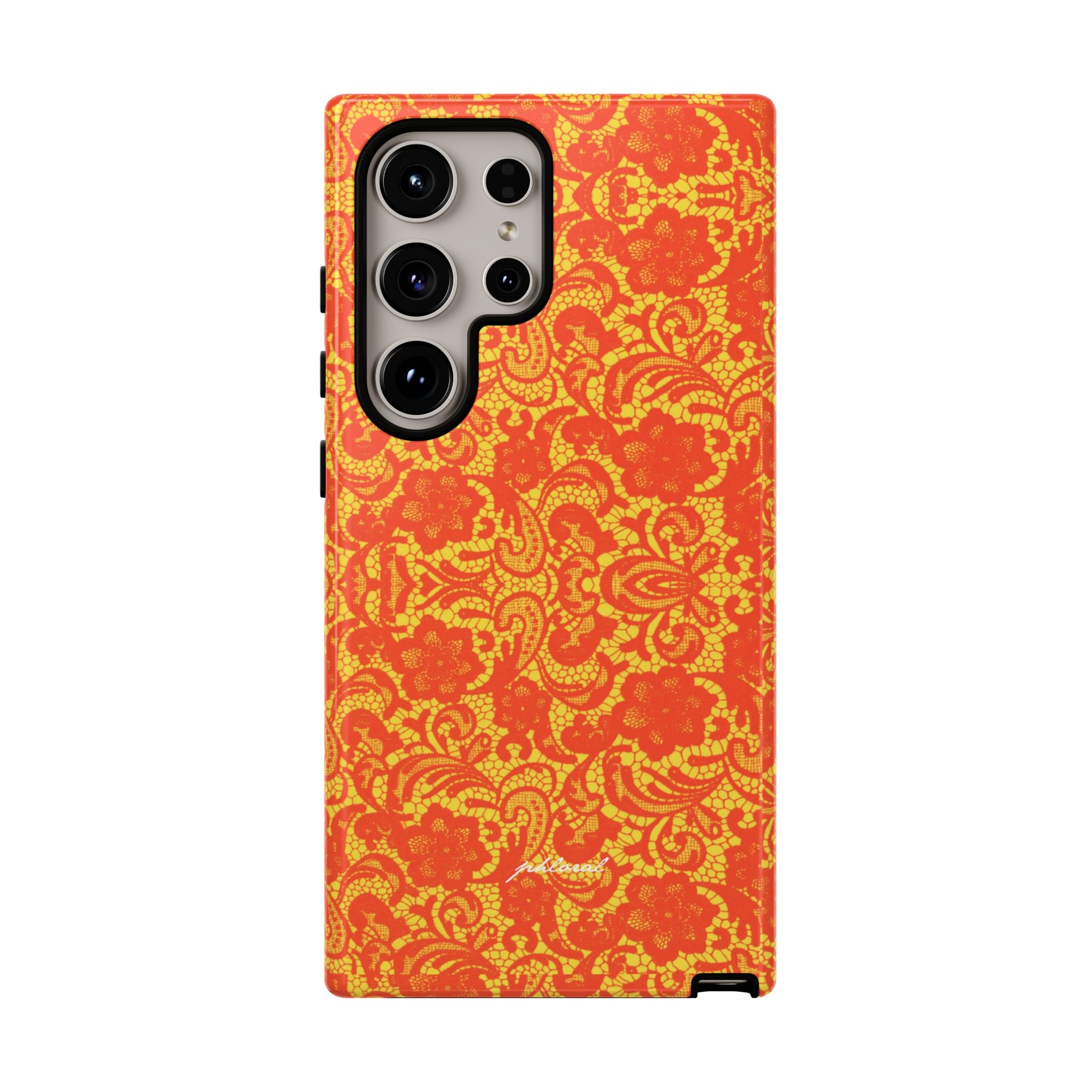 YSL phone case Amber Lace translucent honey-amber resin glow