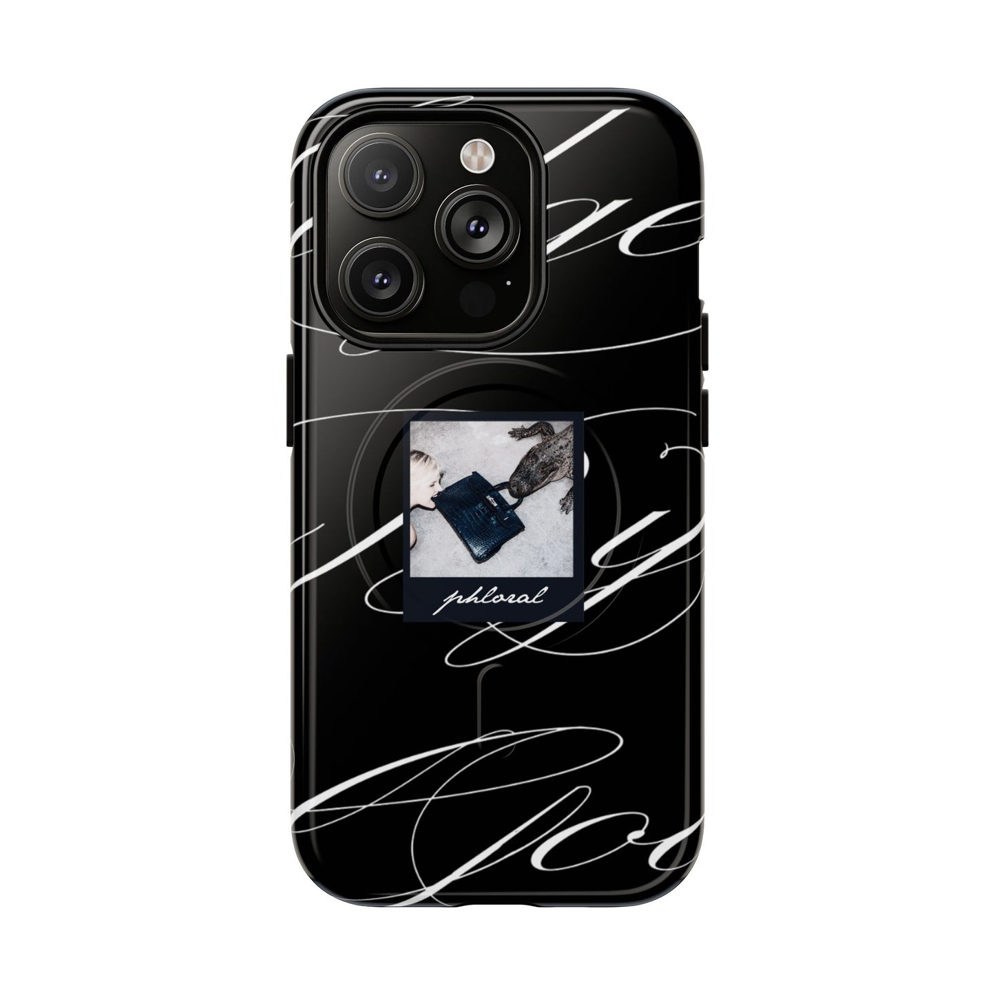 alt="Tempted by luxury Magsafe case packaging and product display