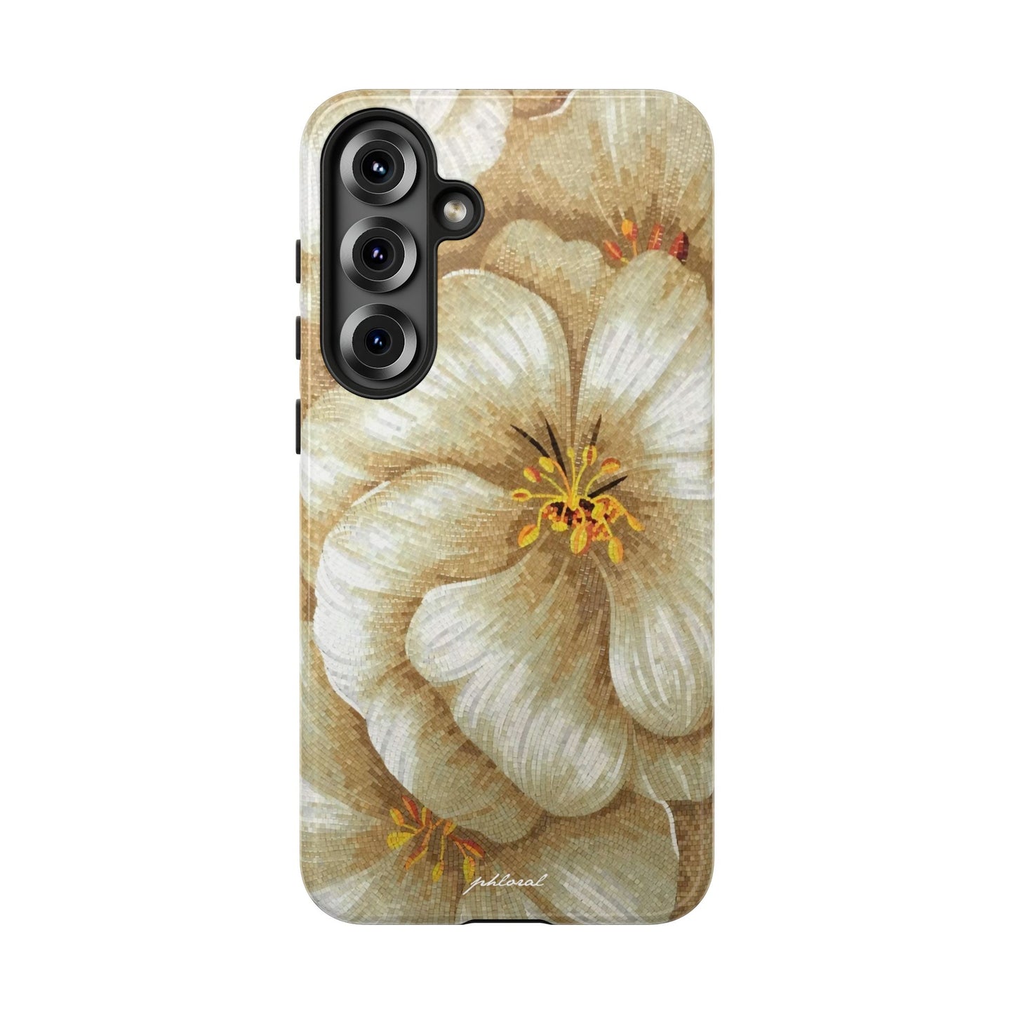 Golden Bloom phone case midnight resin with bursting gold depth