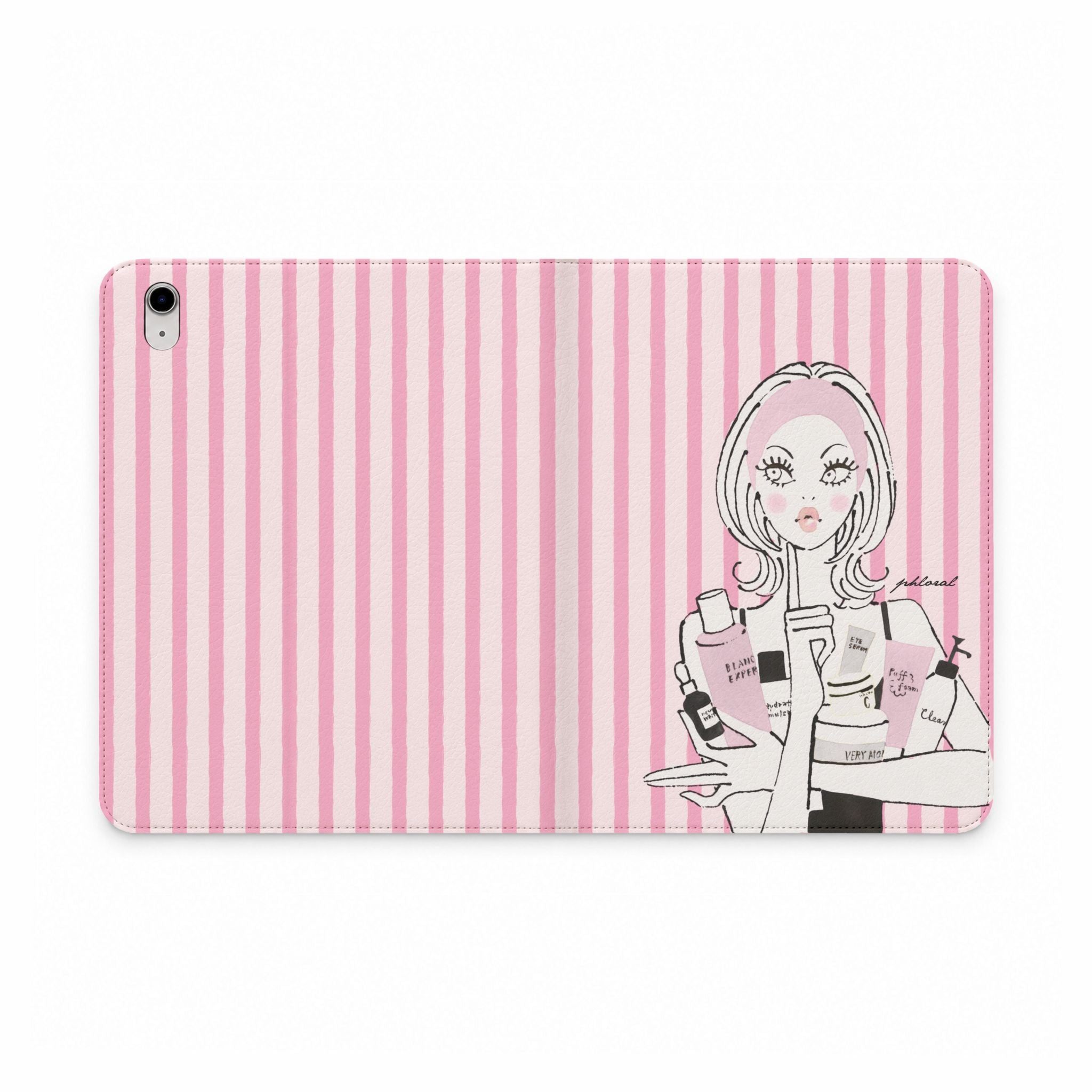 Striped Tablet Folio Case — Retro Earthtone Stripes