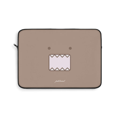 Domo-Kun face laptop sleeve showcasing playful design with protective features for laptops.
