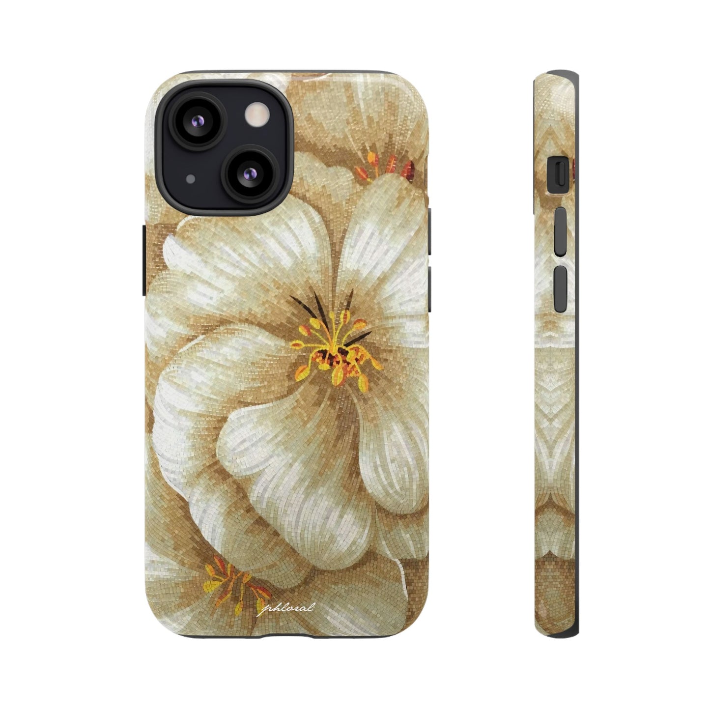 Golden Bloom phone case midnight resin with bursting gold depth