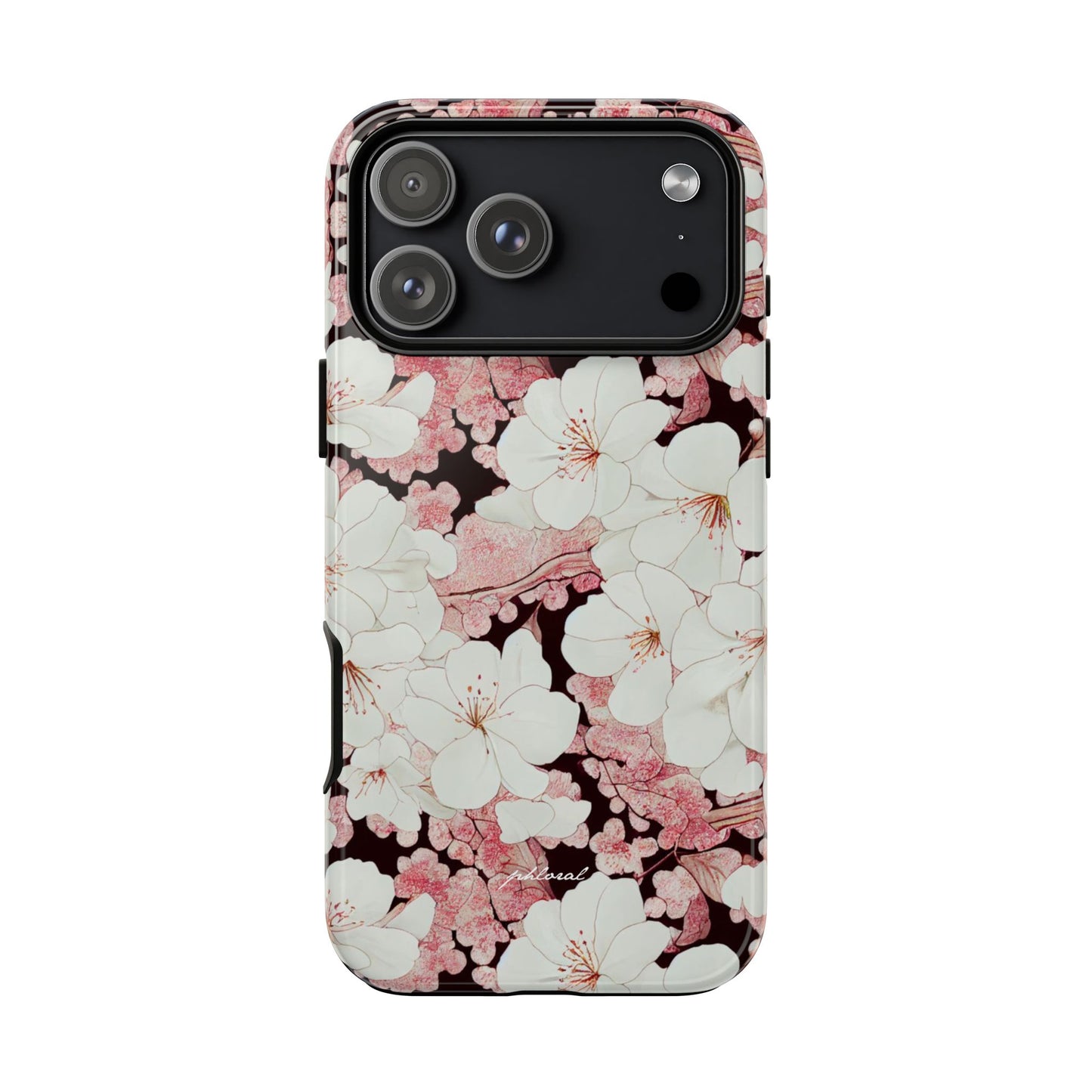 Florere phone case eternal midnight roses and orchids front view