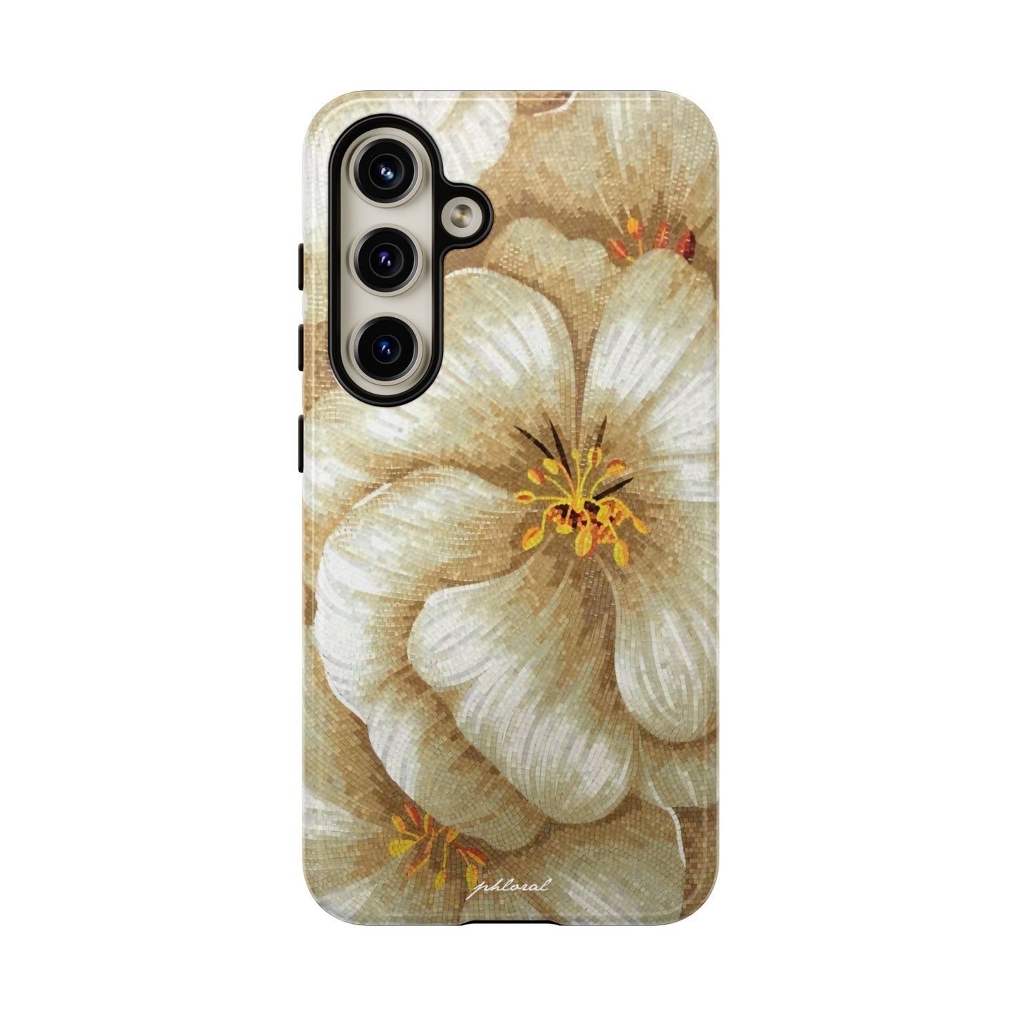 Golden Bloom phone case midnight resin with bursting gold depth