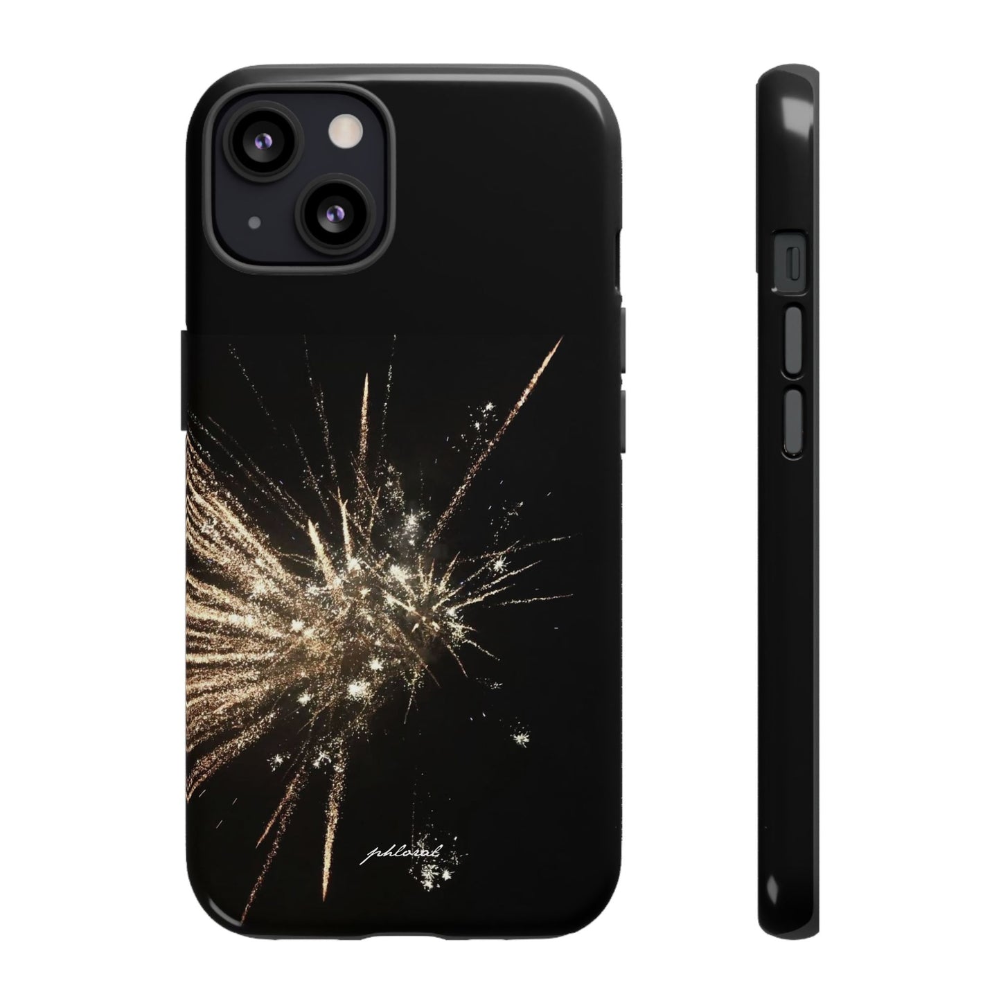 Glintfall phone case hand-set crystals shifting in natural light