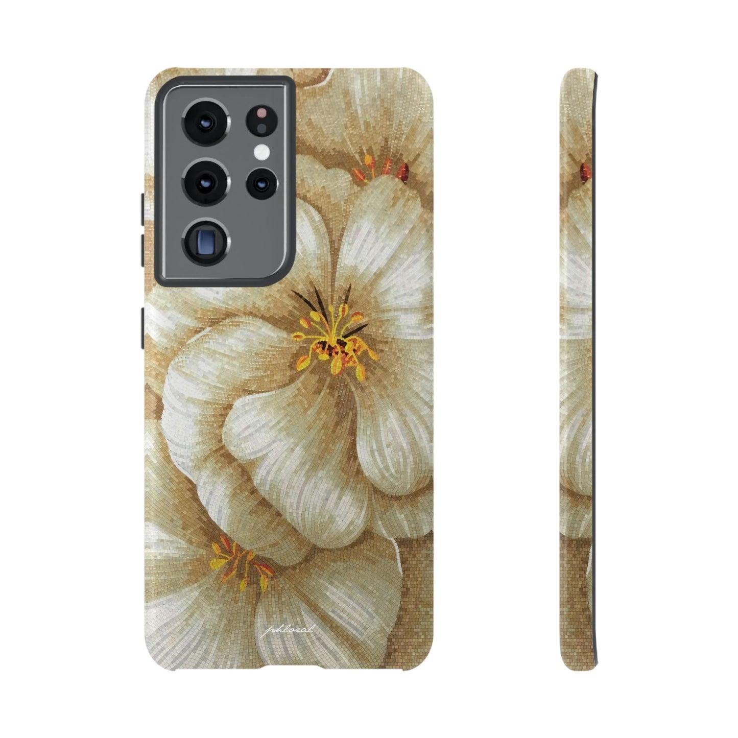 Golden Bloom phone case midnight resin with bursting gold depth