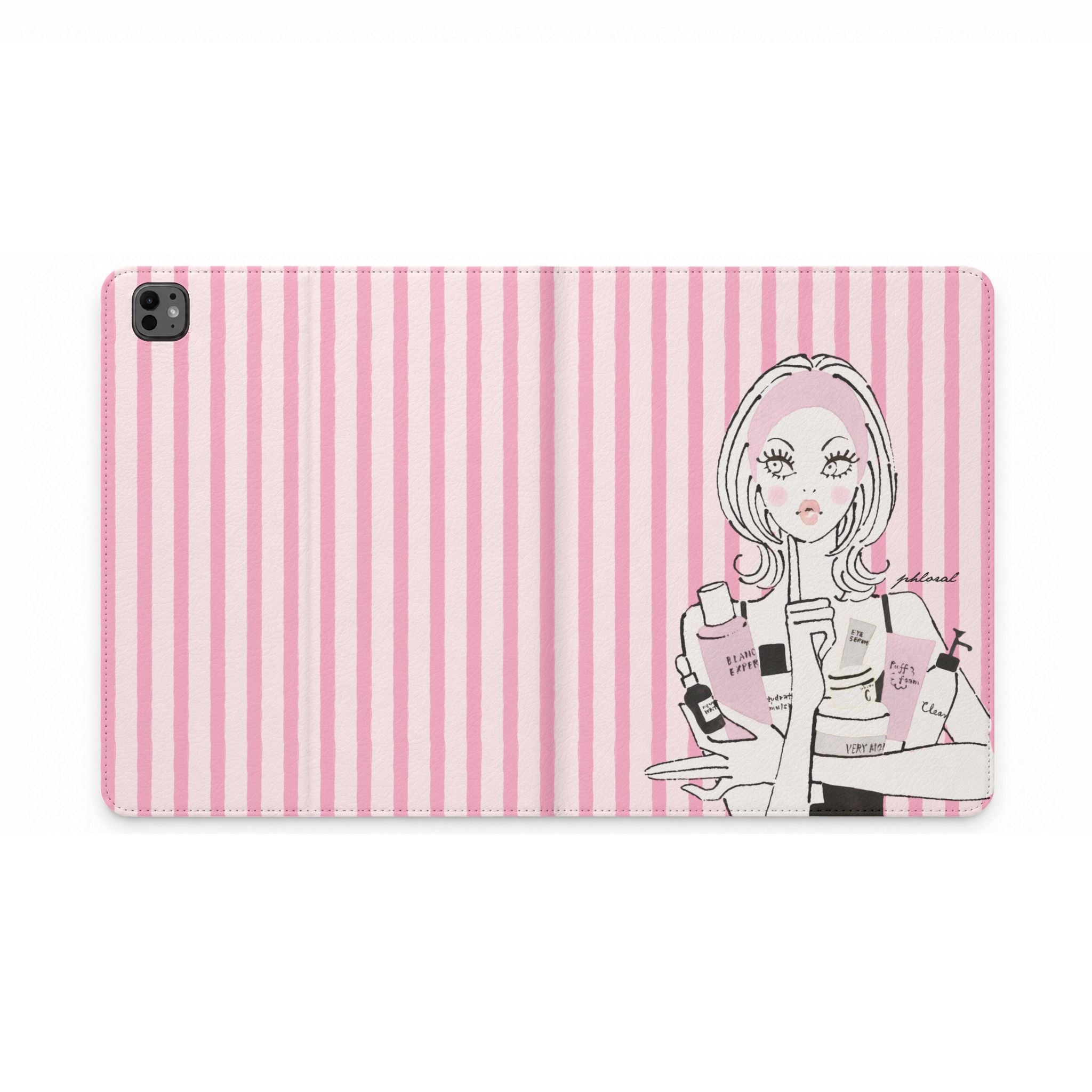 Striped Tablet Folio Case — Retro Earthtone Stripes