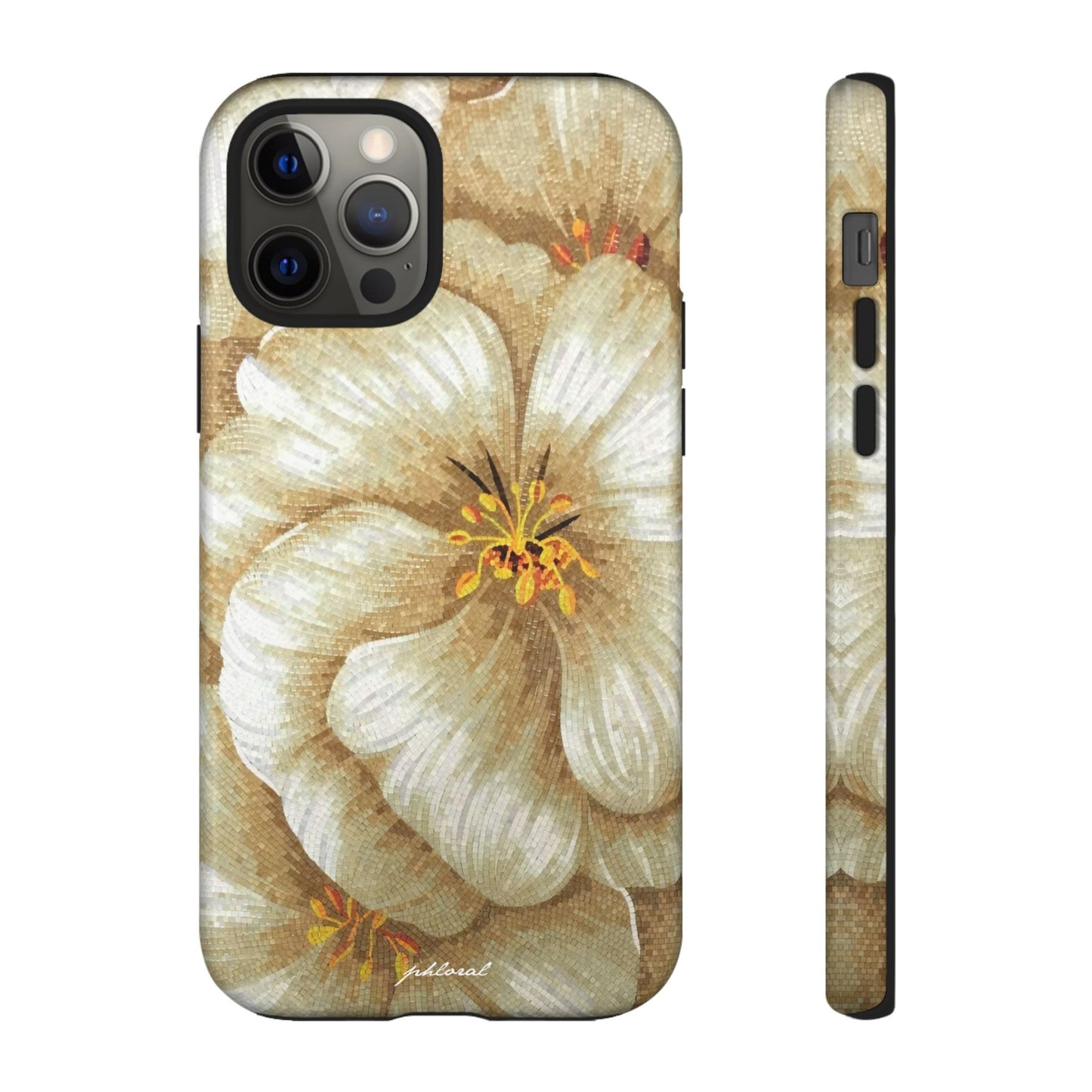 Golden Bloom phone case midnight resin with bursting gold depth