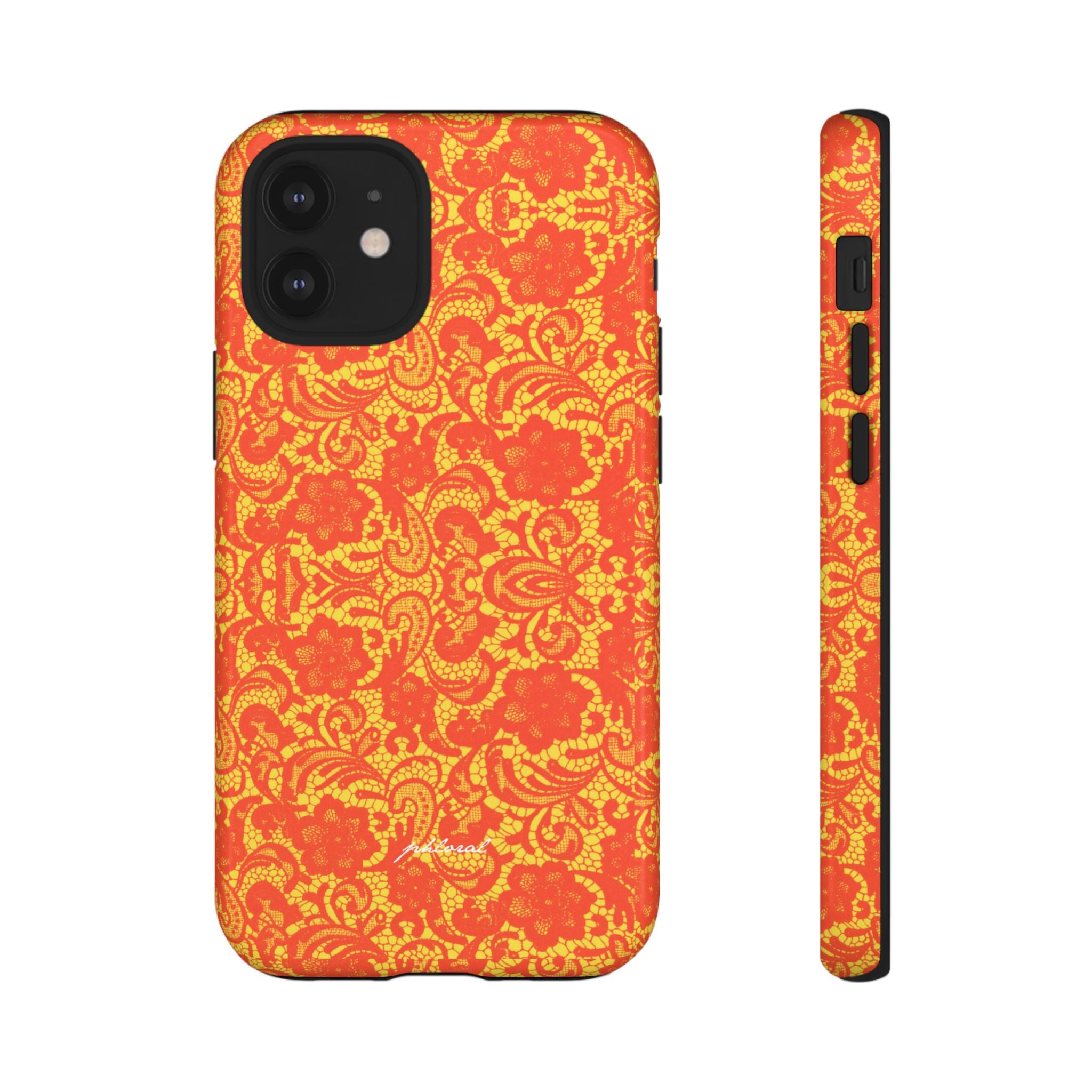 YSL phone case Amber Lace golden-trimmed bezels and camera island