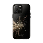 glintfall Magsafe case featuring a black design with sparkling fireworks graphics.