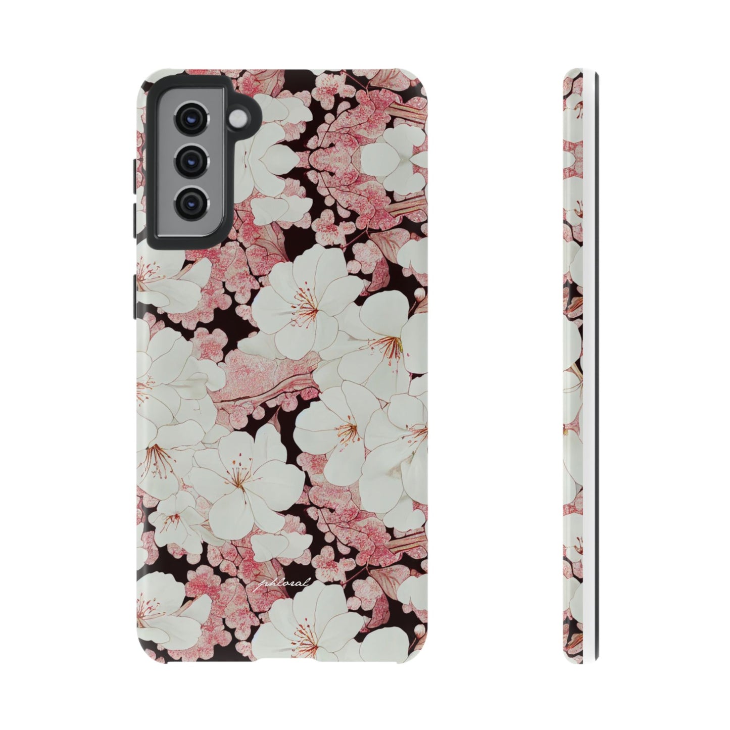 Florere phone case eternal midnight roses and orchids front view