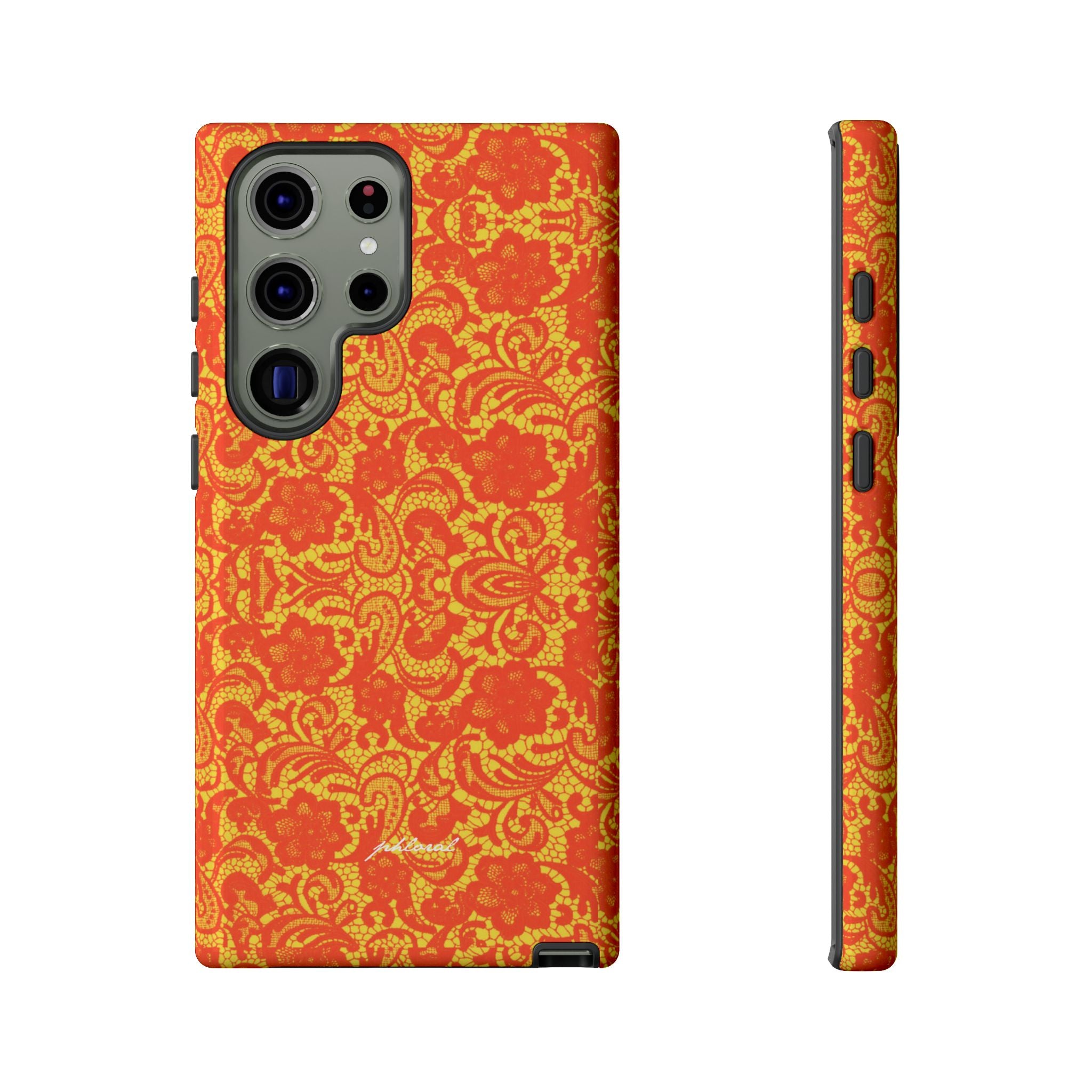 YSL phone case Amber Lace 24-karat gold lace suspended in liquid amber