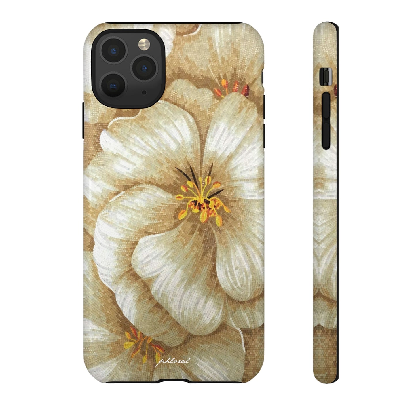 Golden Bloom phone case midnight resin with bursting gold depth