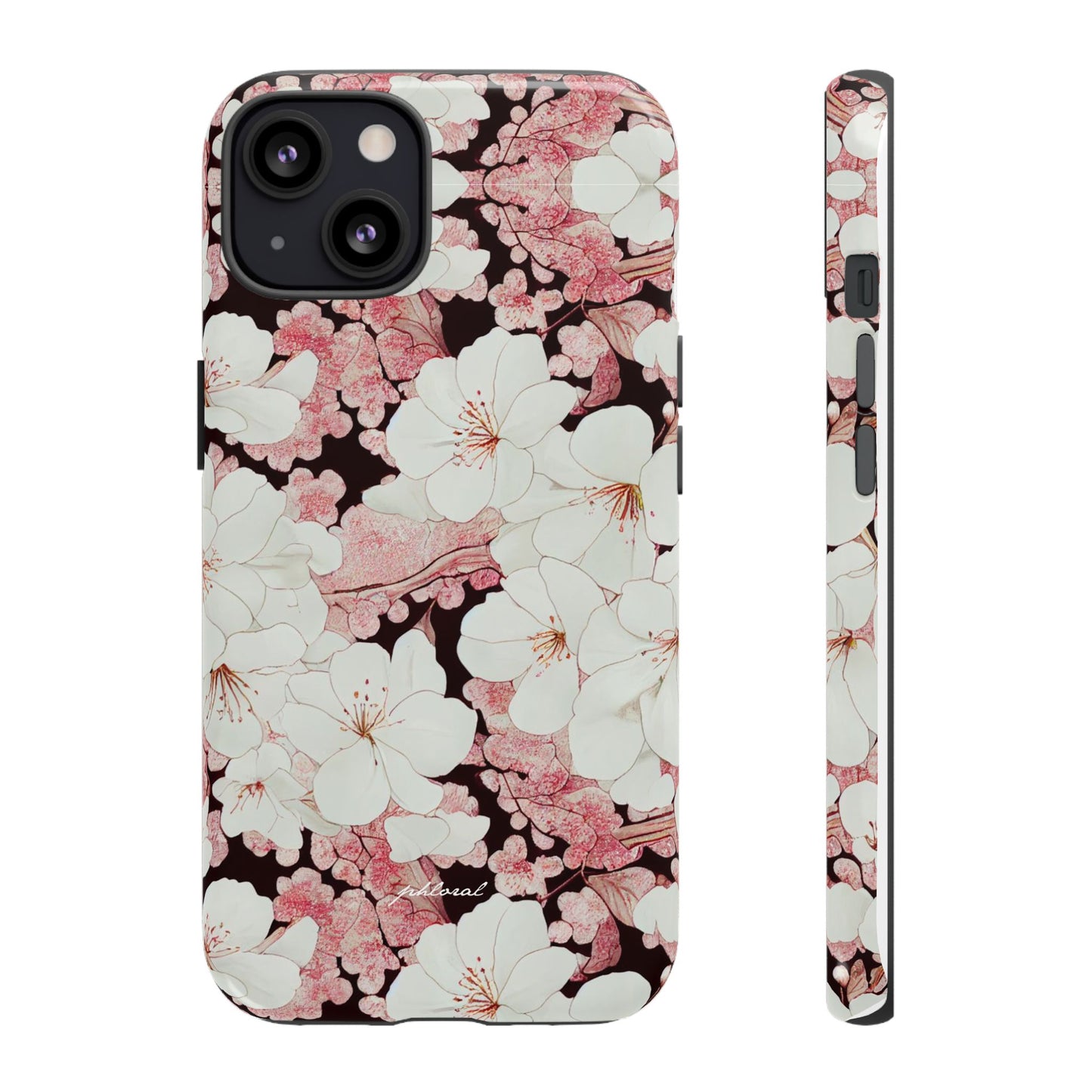 Florere phone case eternal midnight roses and orchids front view