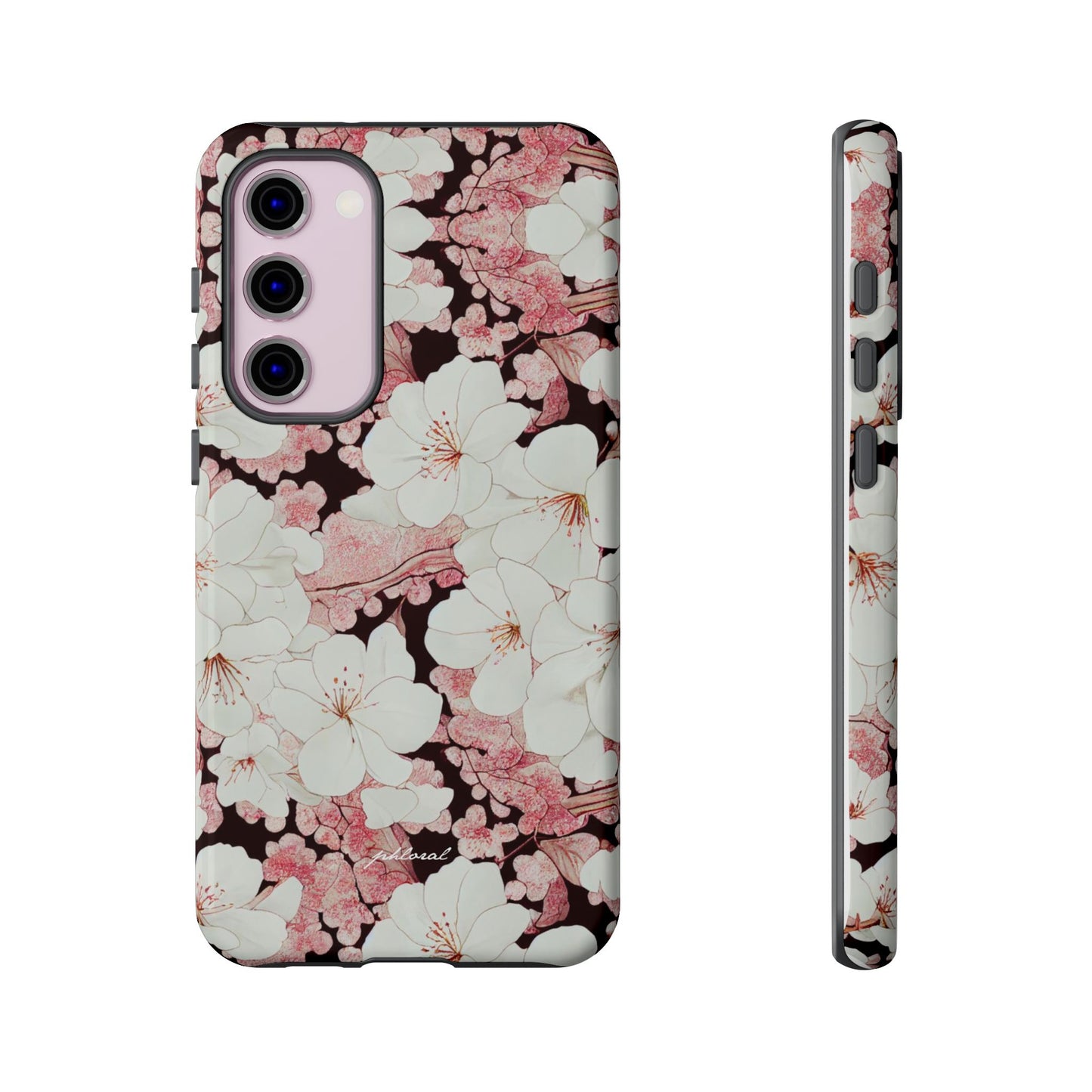 Florere phone case eternal midnight roses and orchids front view