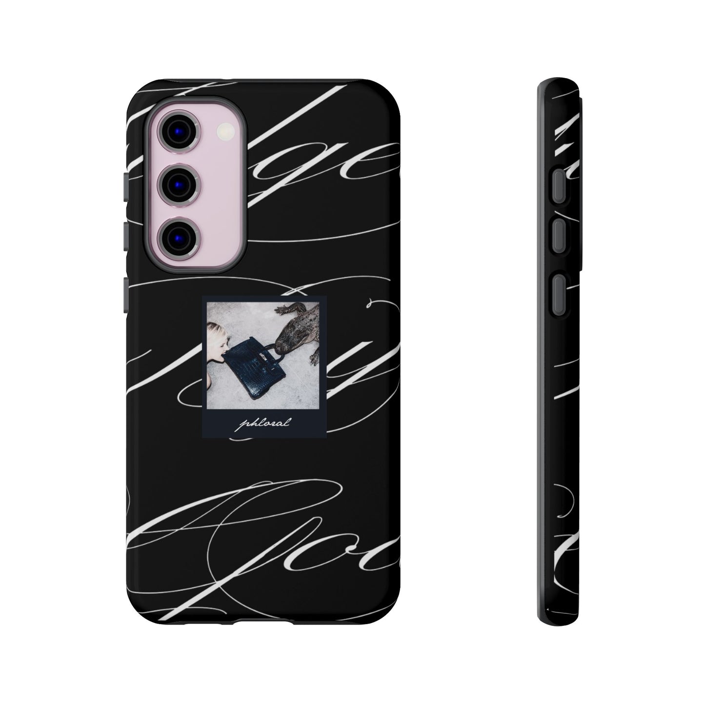 Tempted by Luxury complete set black marble evil eye phone case all angles