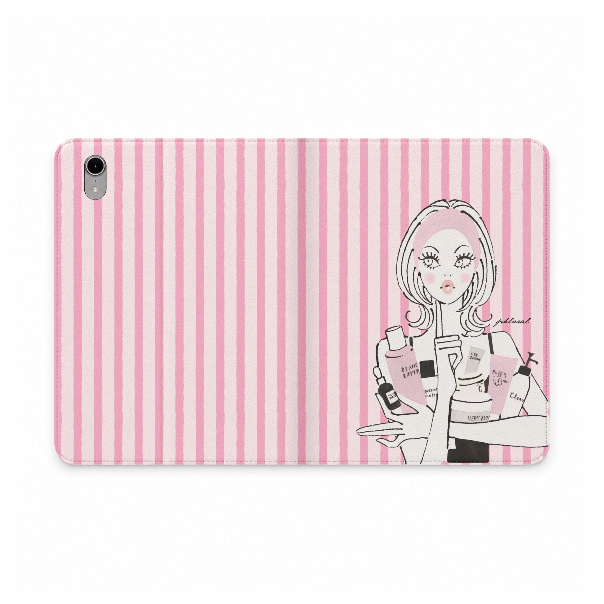 Striped Tablet Folio Case — Retro Earthtone Stripes