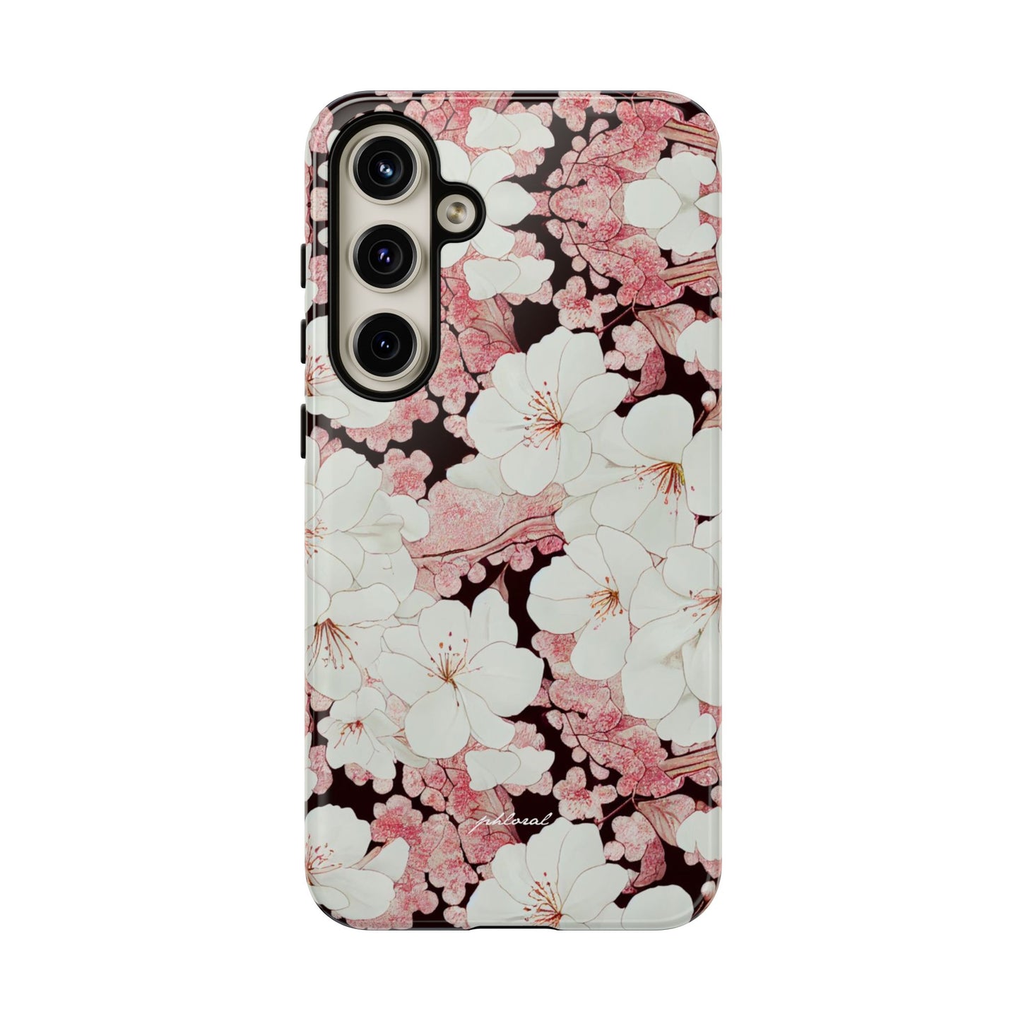 Florere phone case eternal midnight roses and orchids front view