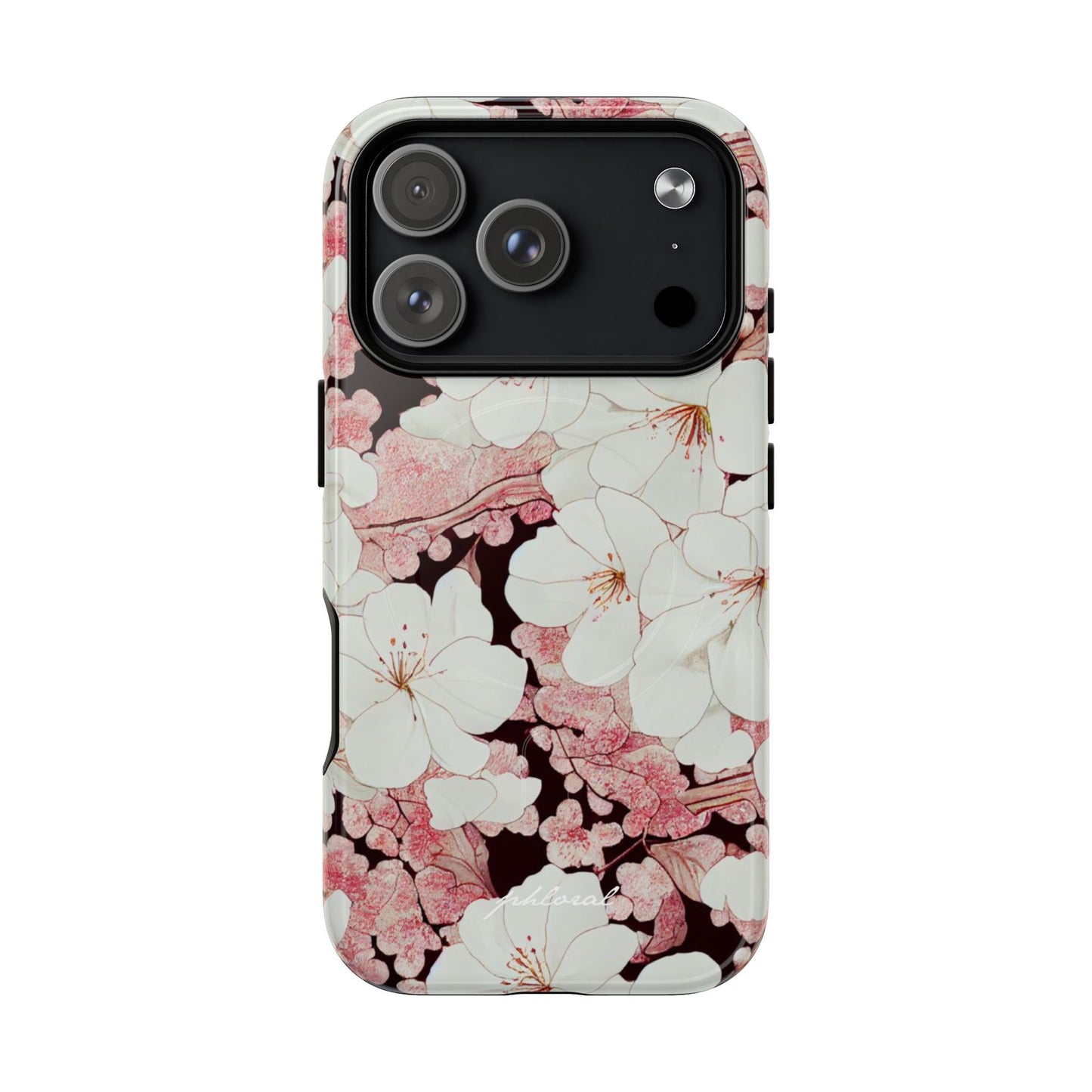 Florere MagSafe case with iPhone on charging pad