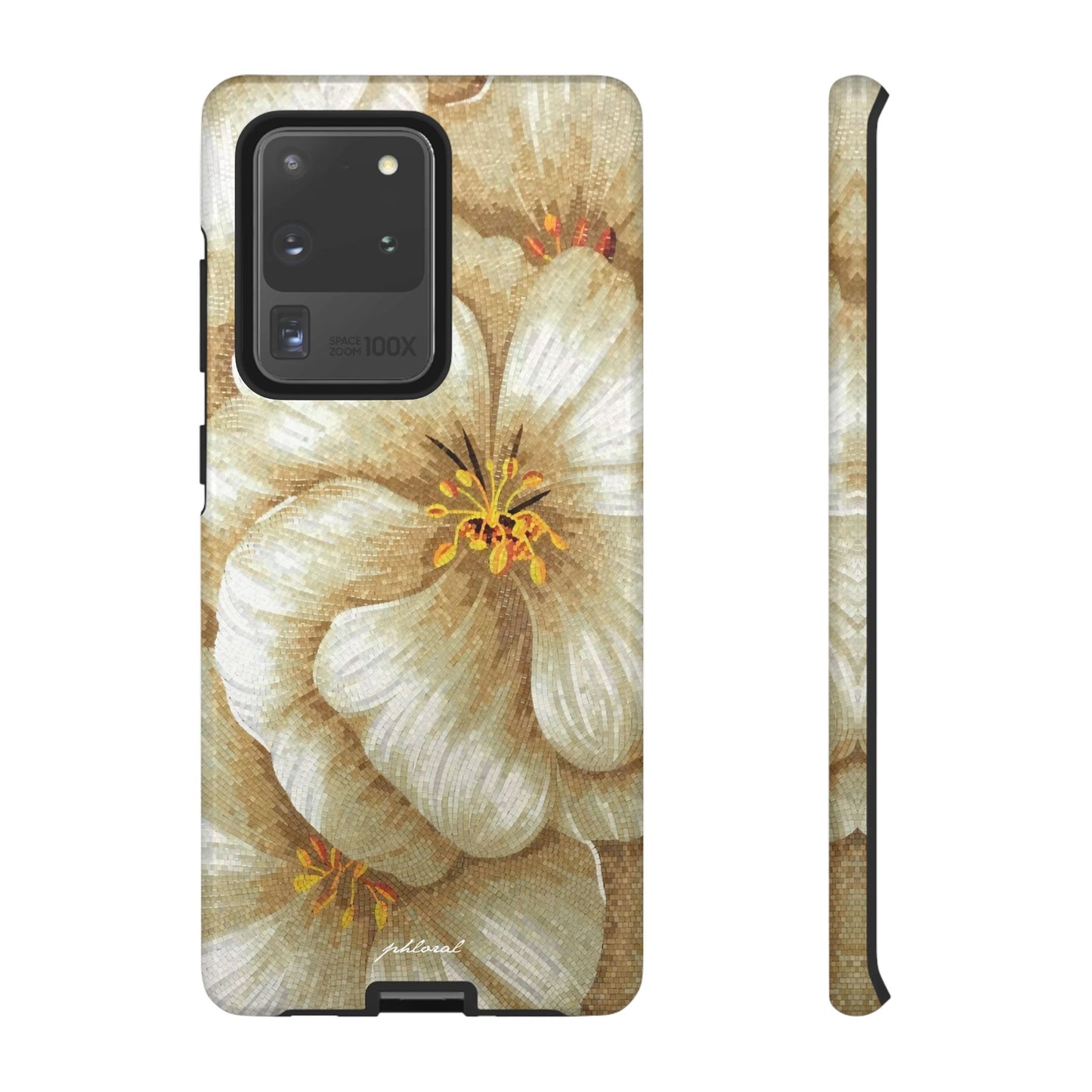 Golden Bloom phone case midnight resin with bursting gold depth