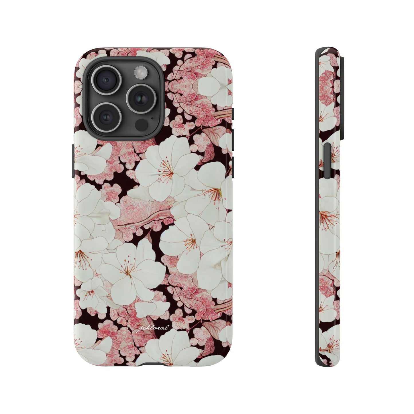 Florere phone case eternal midnight roses and orchids front view
