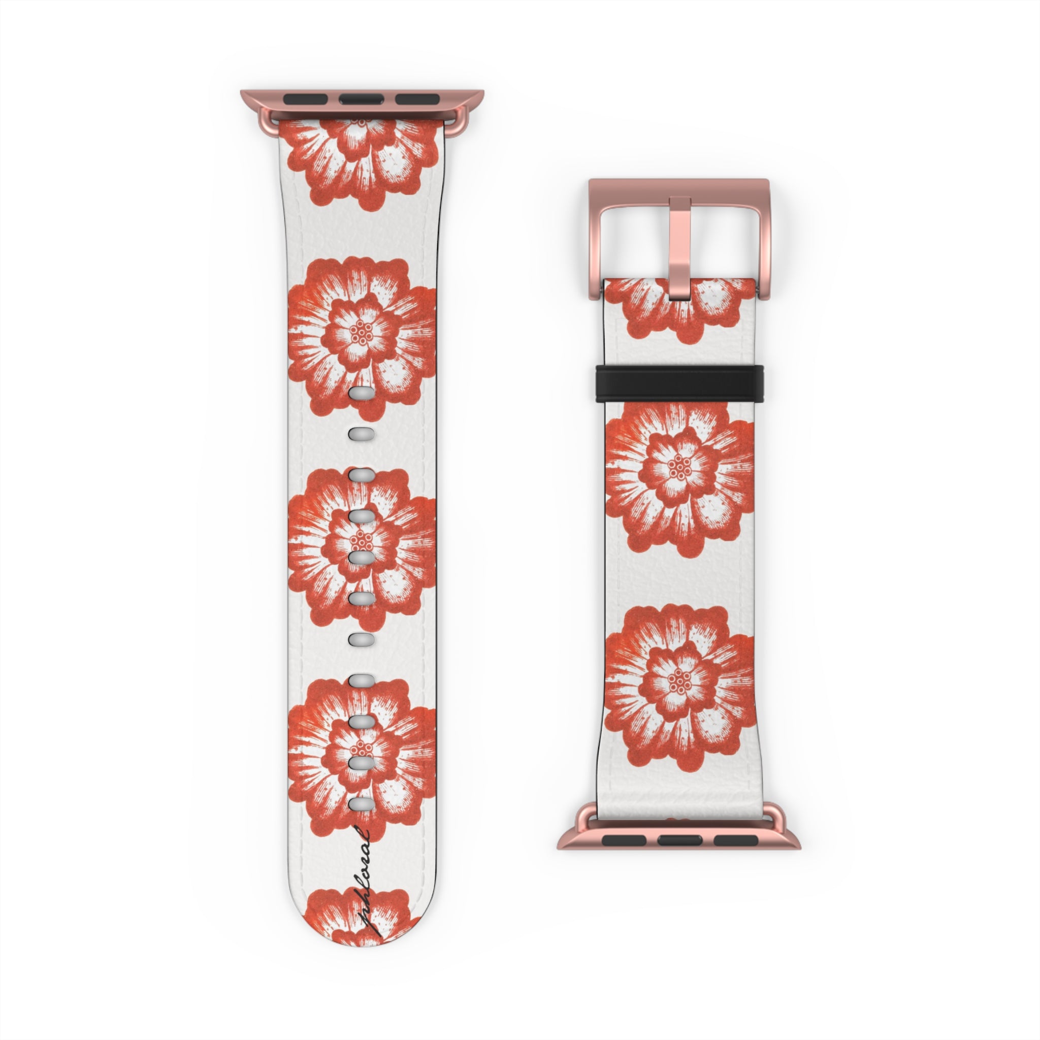 Phloral Apple Watch band rose-gold deployant clasp detail
