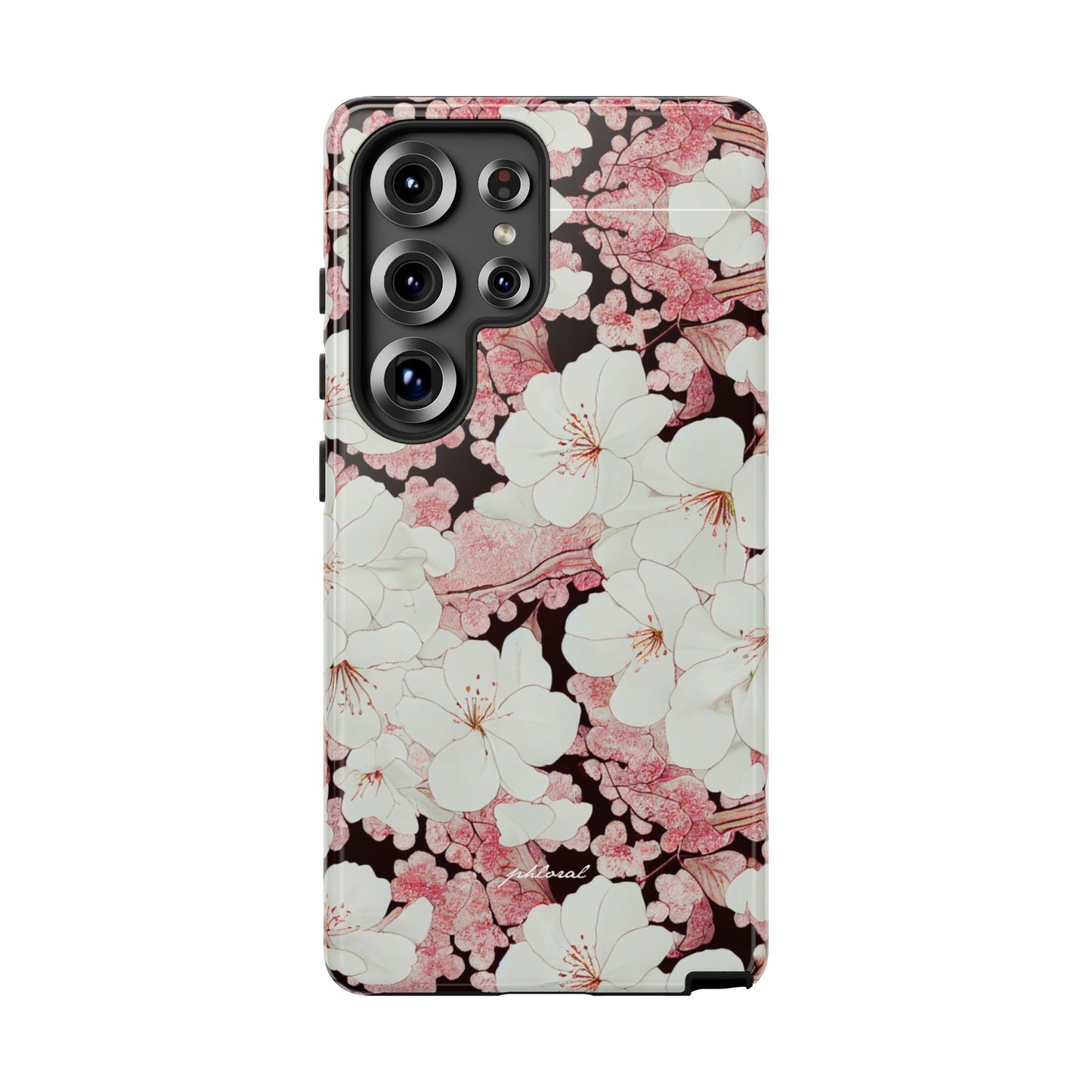 Florere phone case eternal midnight roses and orchids front view