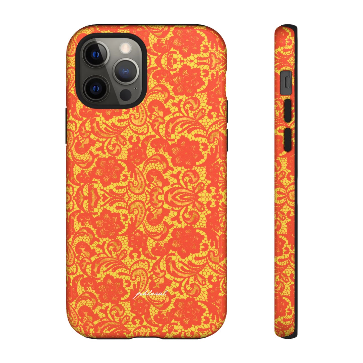 YSL phone case Amber Lace golden-trimmed bezels and camera island