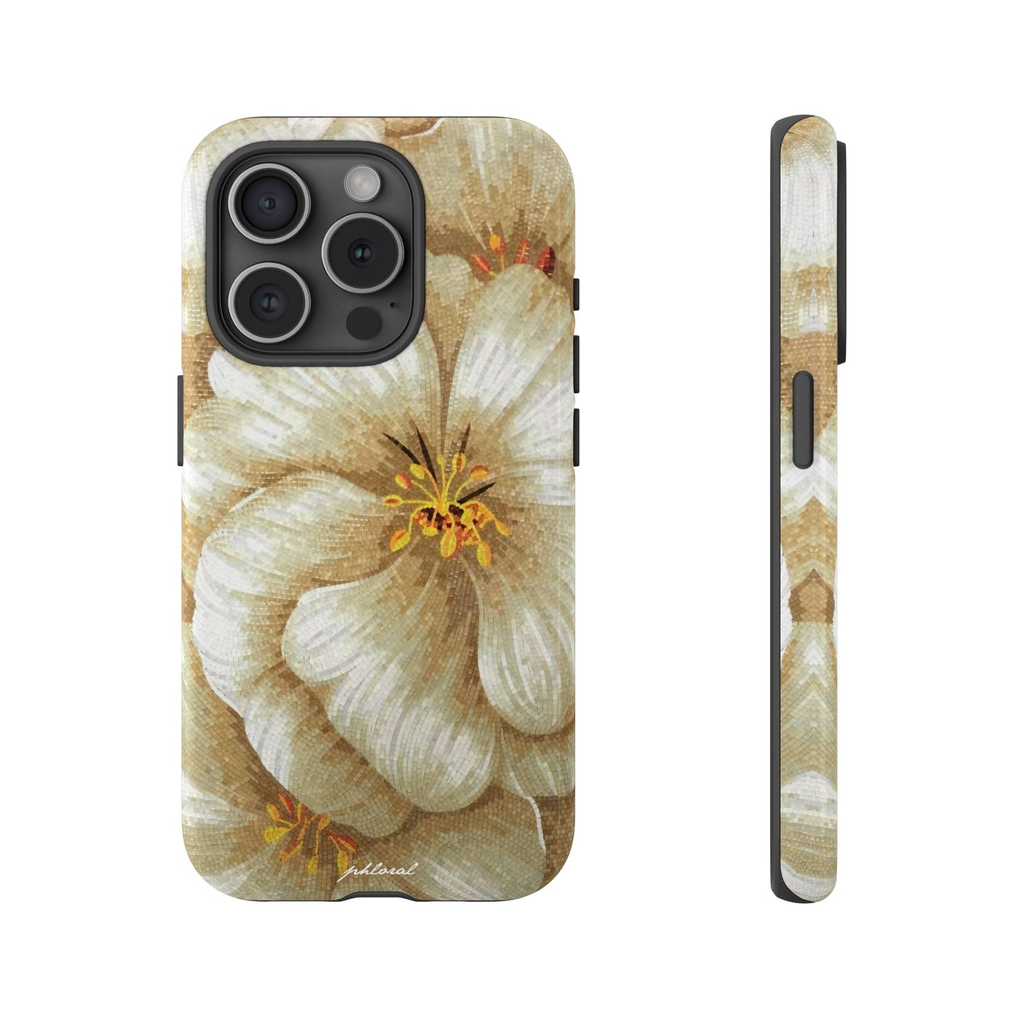 Golden Bloom phone case midnight resin with bursting gold depth