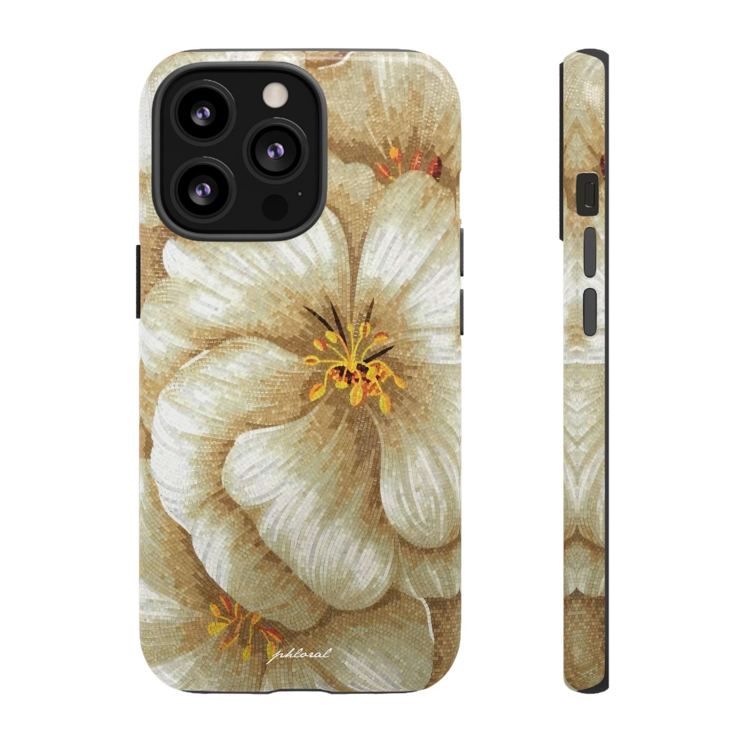 Golden Bloom phone case midnight resin with bursting gold depth