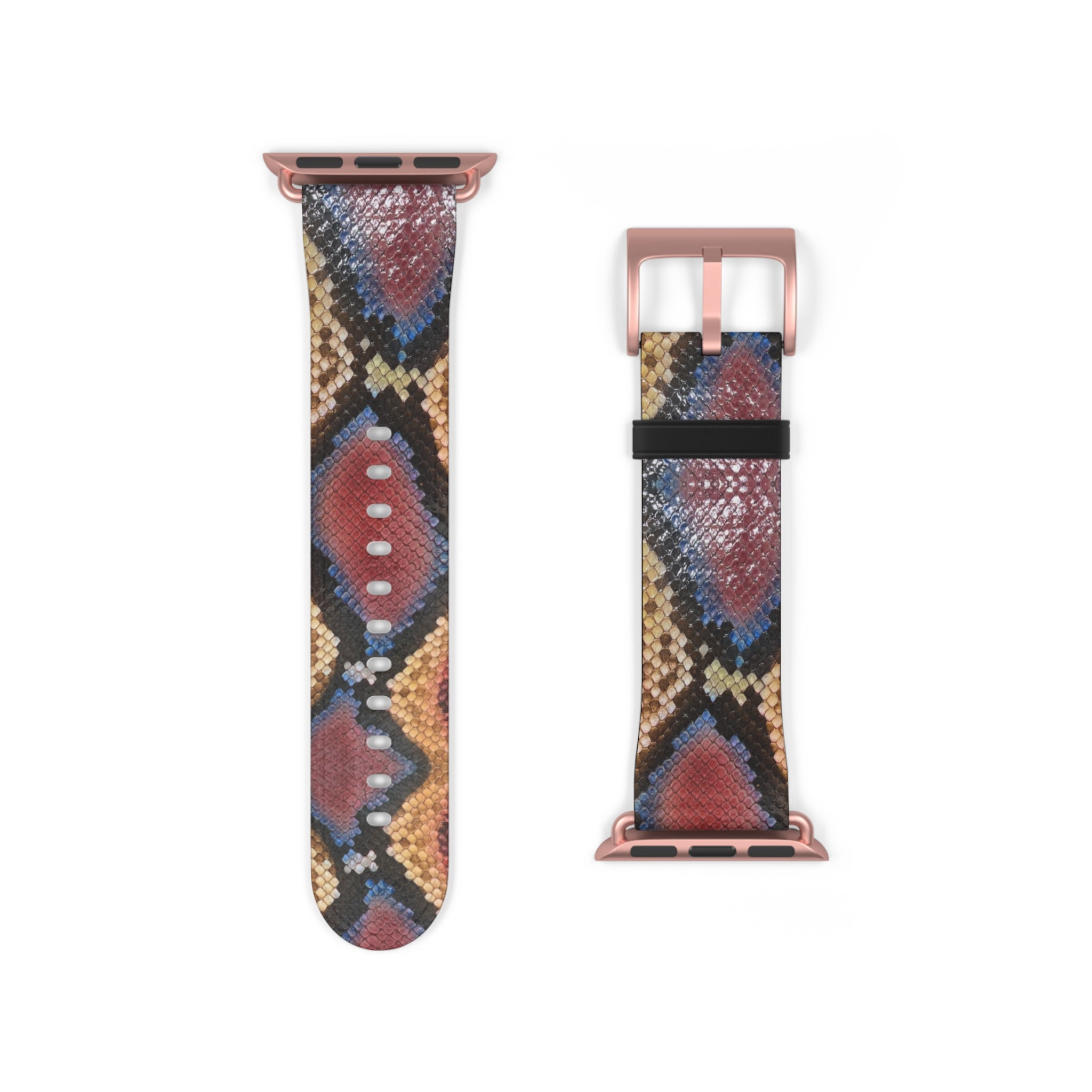 Sahara Serpent Apple Watch band blackened gold deployant clasp detail