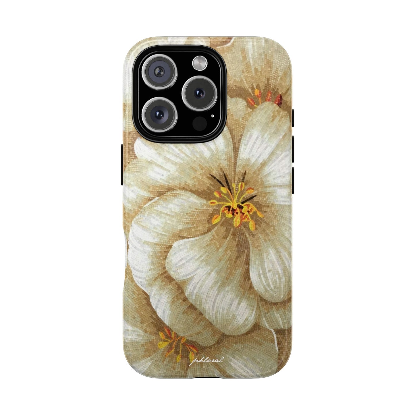 Golden Bloom phone case midnight resin with bursting gold depth