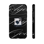 Tempted by Luxury premium evil eye marble phone case held in hand