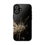 Glintfall phone case cascading micro-crystal waterfall front view