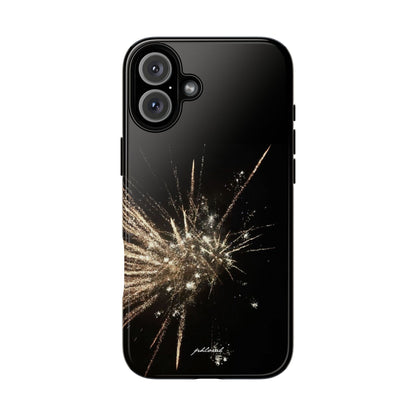 Glintfall phone case cascading micro-crystal waterfall front view