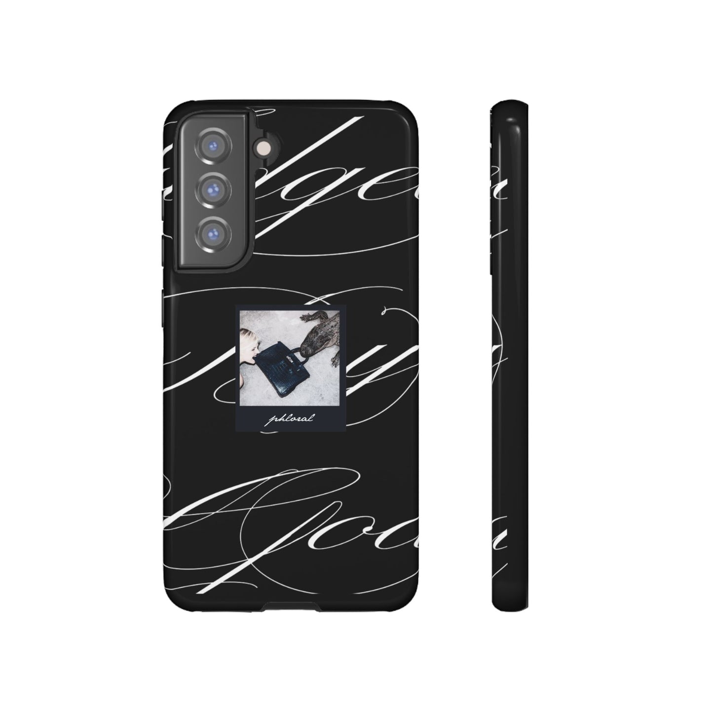 Tempted by Luxury luxury black marble iPhone case with raised bezel