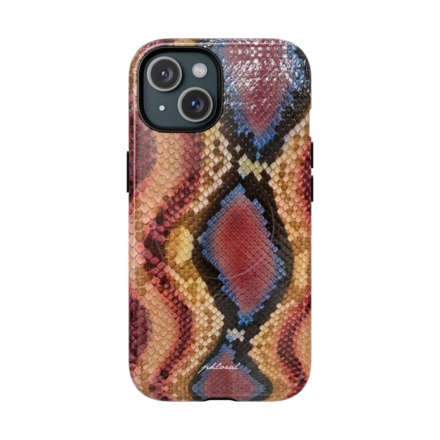 Phone leaning with Colourful Amber attached