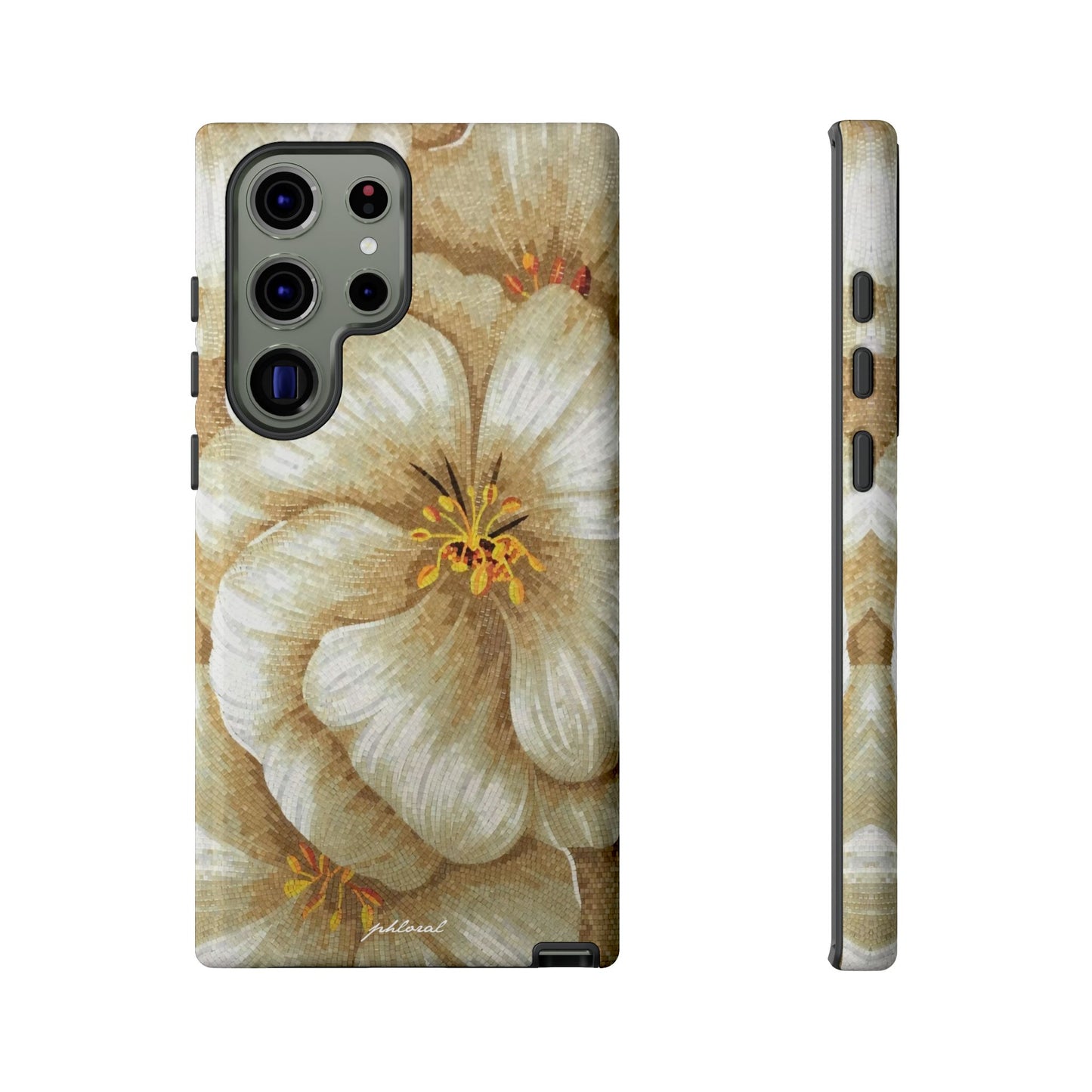 Golden Bloom phone case midnight resin with bursting gold depth