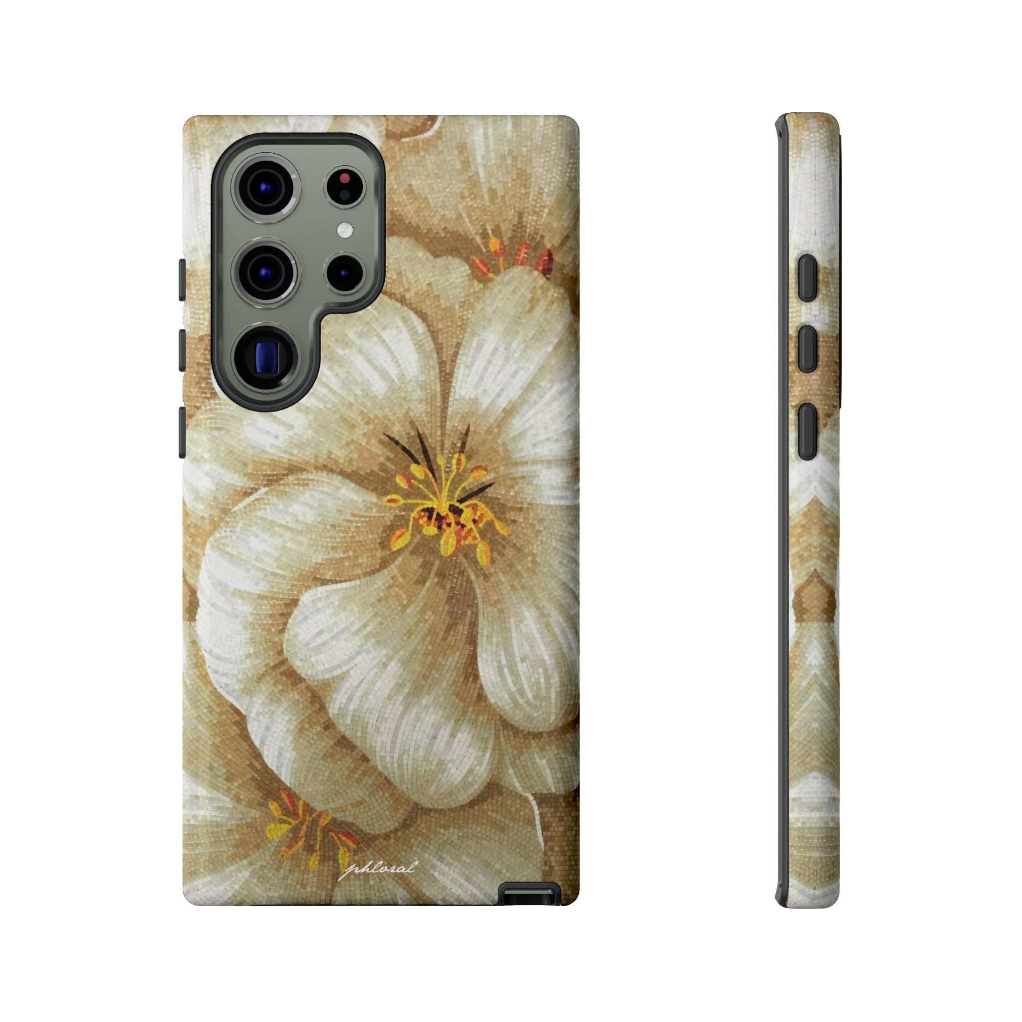 Golden Bloom phone case midnight resin with bursting gold depth