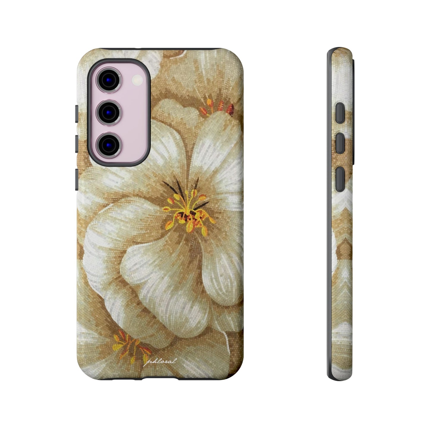 Golden Bloom phone case midnight resin with bursting gold depth