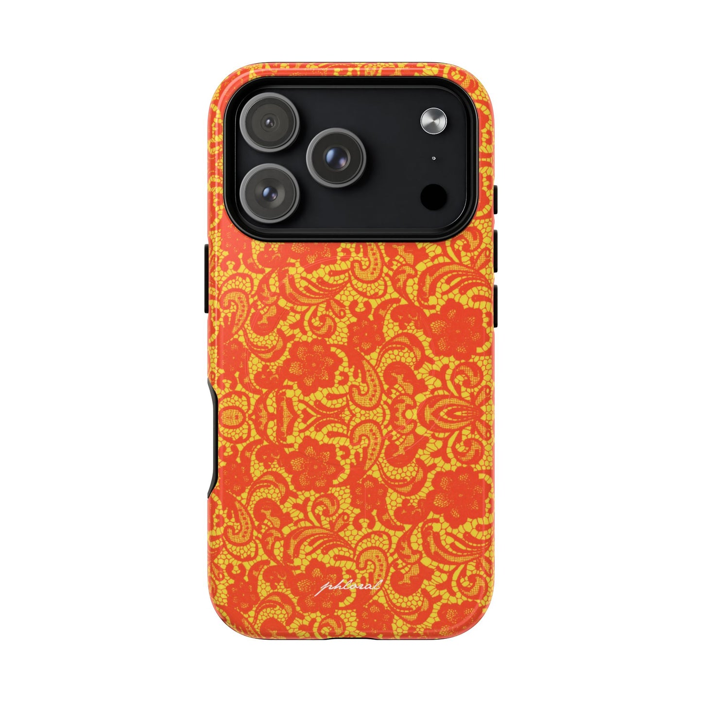 Holding Amber lace Magsafe at angle showing design