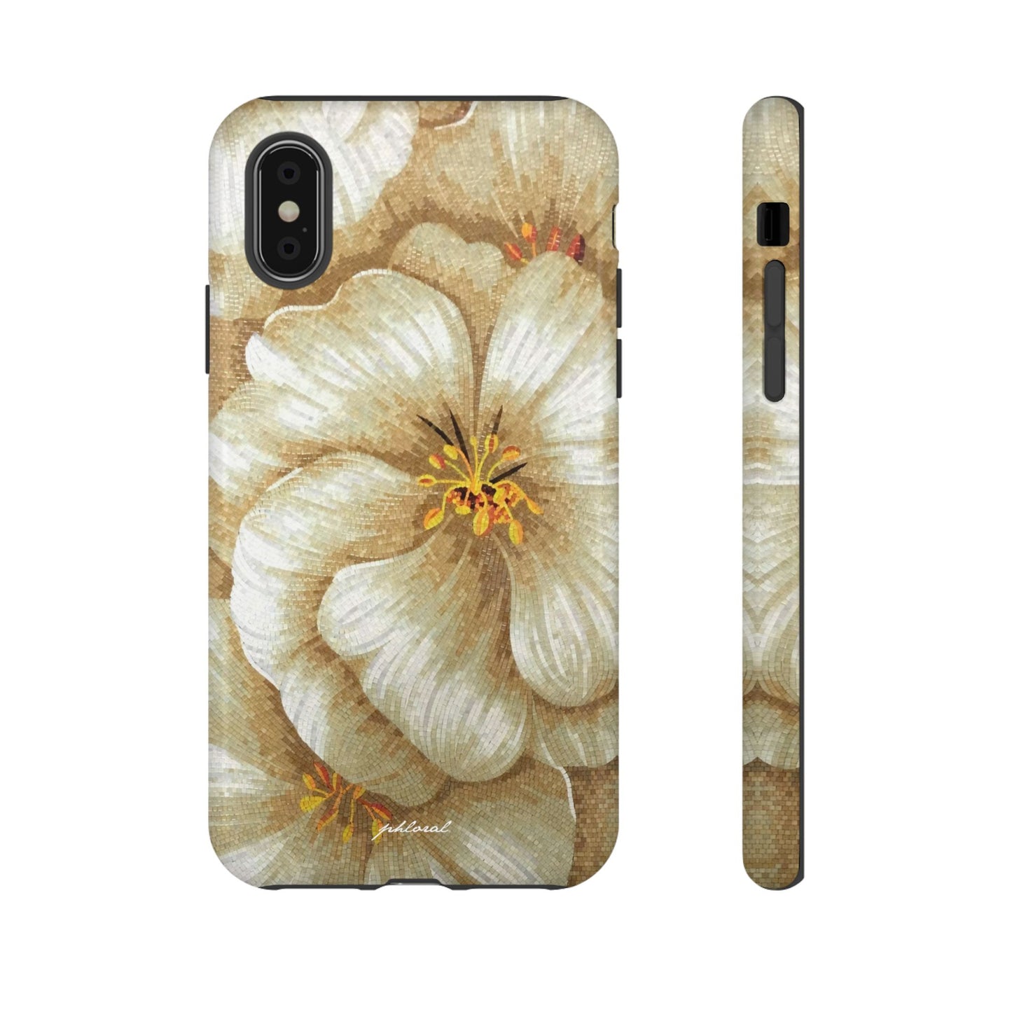 Golden Bloom phone case midnight resin with bursting gold depth
