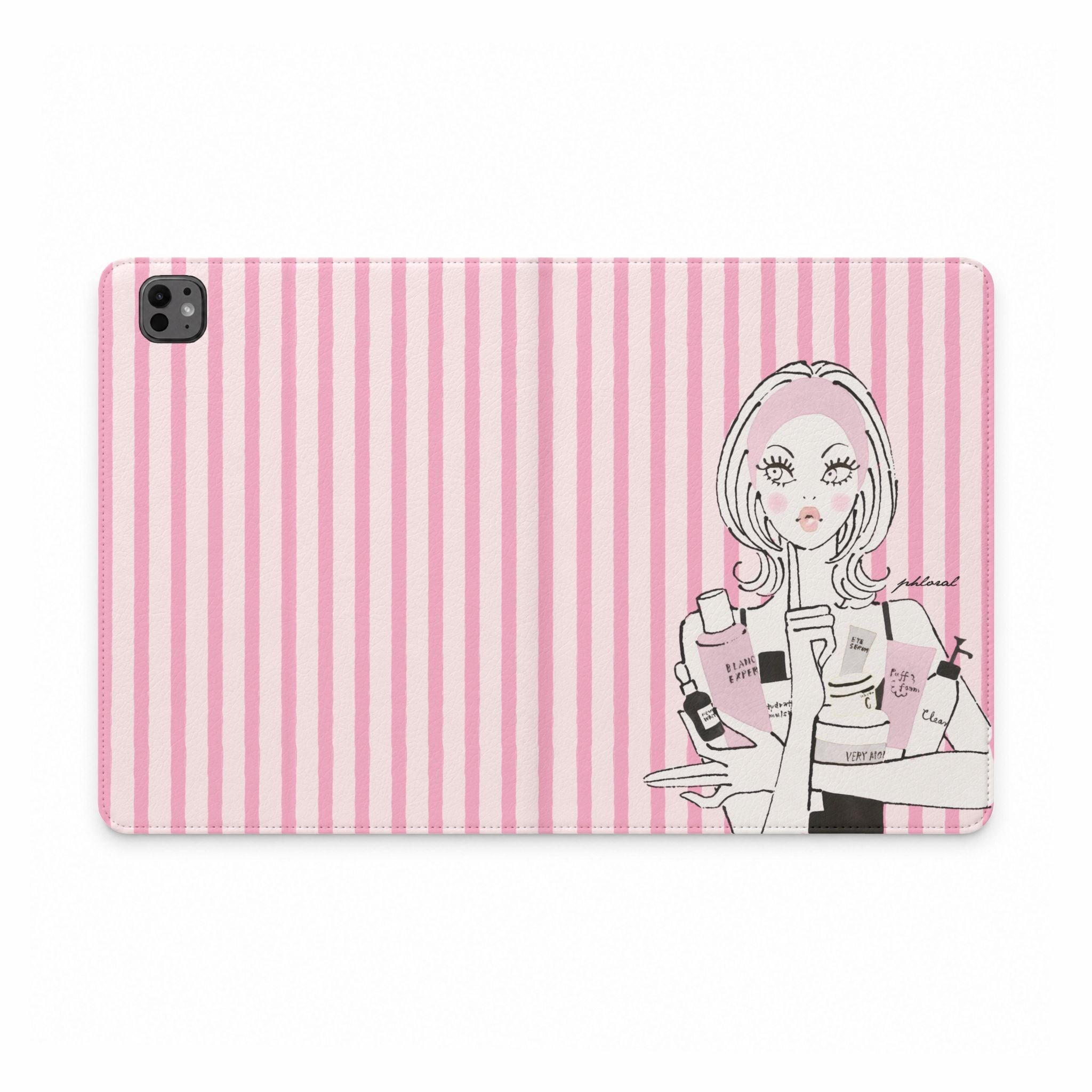 Striped Tablet Folio Case — Retro Earthtone Stripes